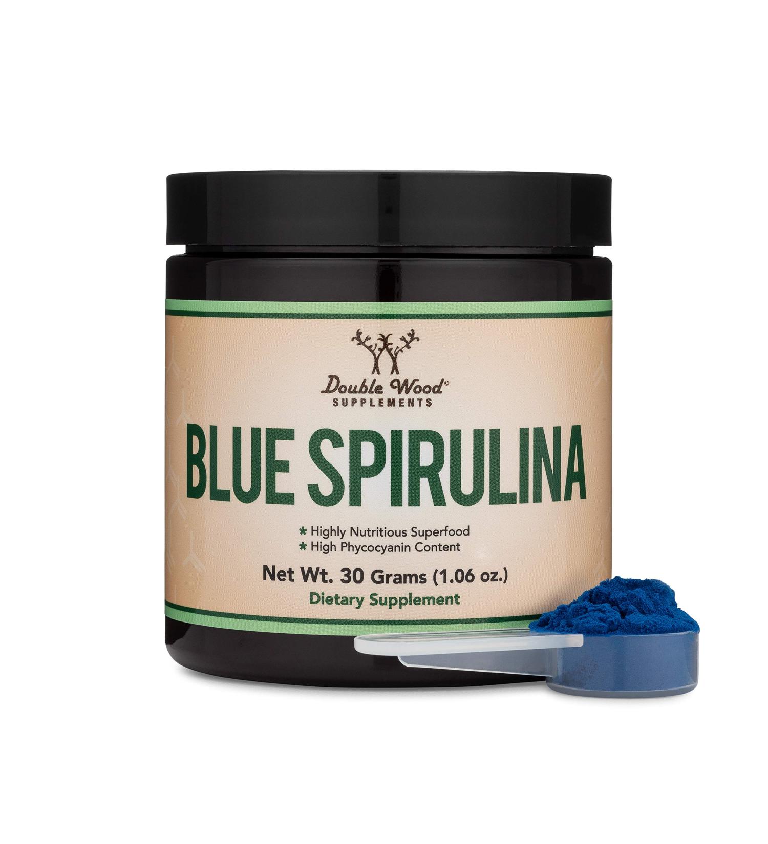 Blue Spirulina Powder - 35% Phycocyanin Superfood from Blue-Green Algae | Smoothie Mix | Natural Food Coloring | 1 Month Supply - Buy Online on GoSupps.com