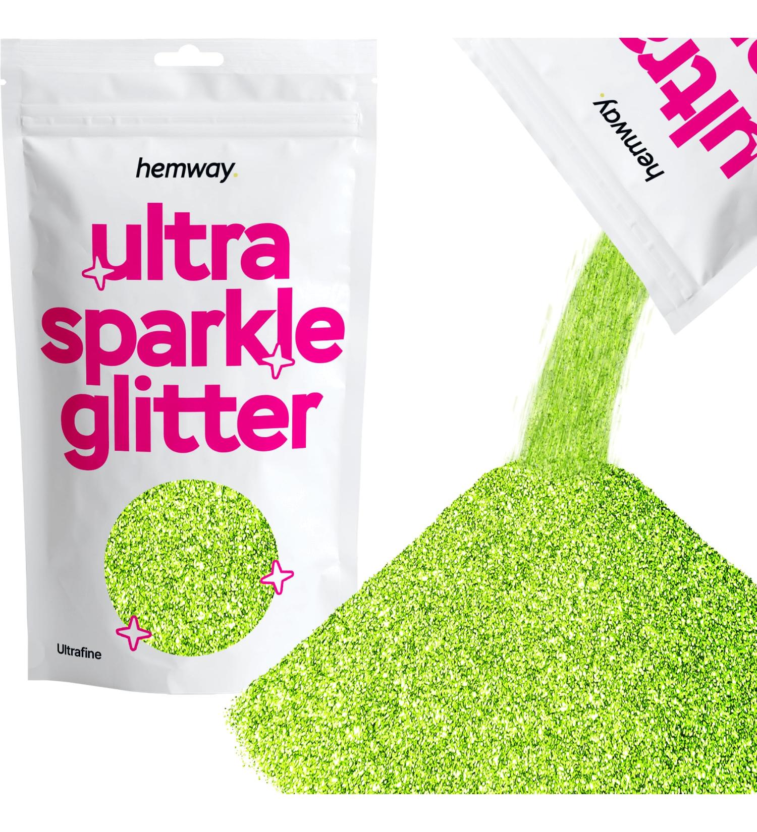 Hemway Lime Green Ultrafine Glitter 100g - Cosmetic Safe Extra Fine Craft Glitter | International Shipping - Buy Online on GoSupps.com