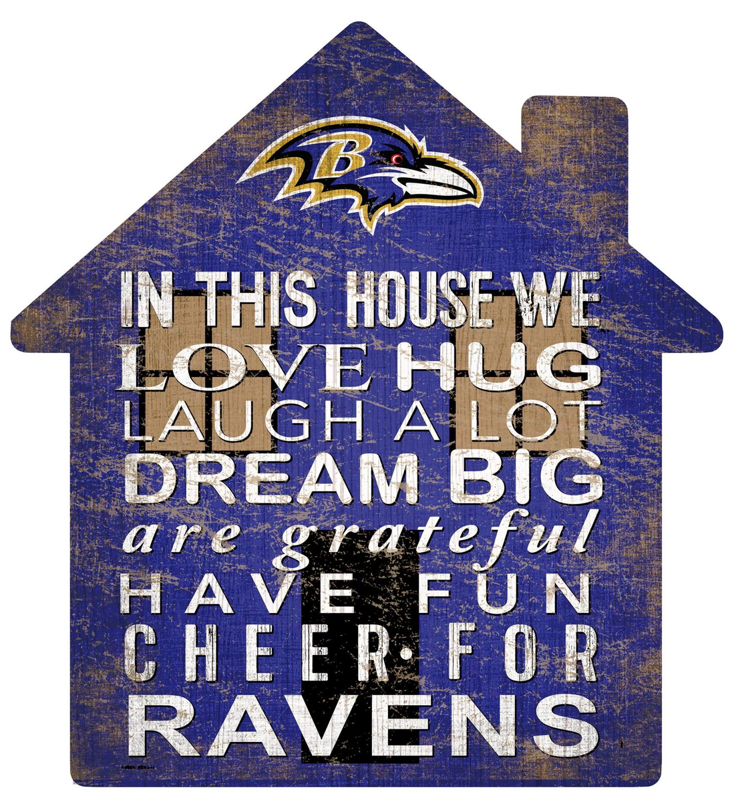 NFL Baltimore Ravens Unisex Baltimore Ravens House Sign, Team Color, 12 inch