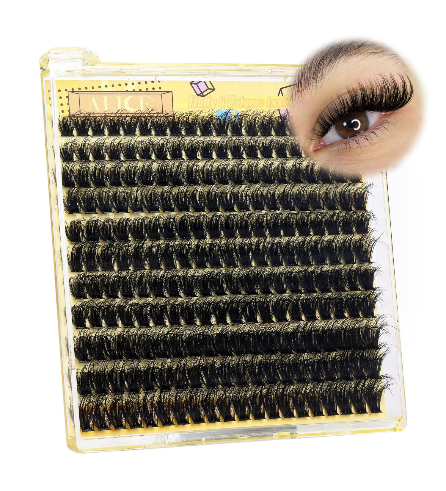 ALICE Fluffy Volume Lash Clusters Natural Lash Extensions DIY Eyelash Extensions 220Pcs 3D Wispy Individual Lashes(10-16mm 0.05D D Curl) A - 3D Wispy - Buy Online on GoSupps.com