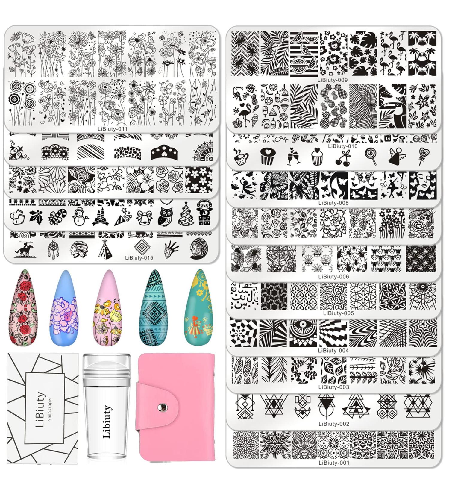 Budoci Nail Stamping Set | 15 Nail Stamping Plates Kit for Stunning Nail Art | French Manicure Stencils & Accessories - Buy Online on GoSupps.com