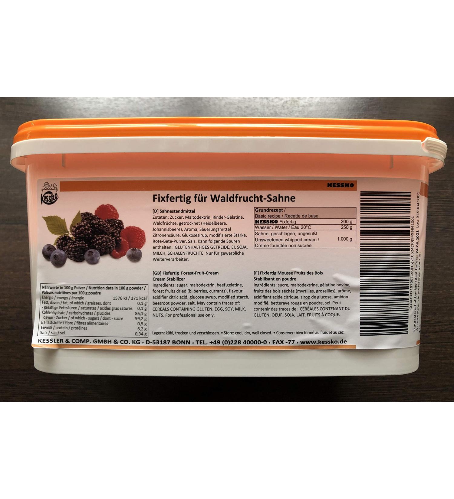 Forest Fruit Kessko Cream Stock 900 g Cream Stand Cream Stiffener Cream 0.9 kg (Forest Fruit)