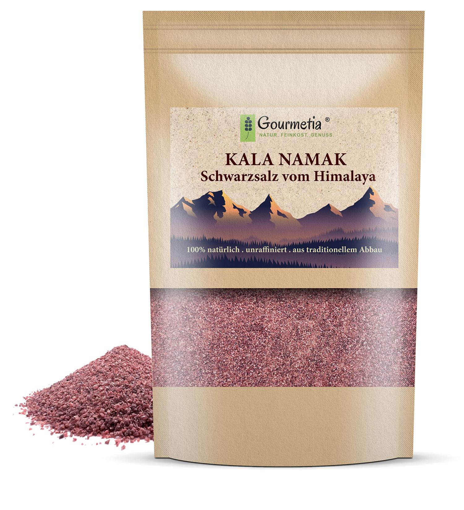 Buy Gourmetia Kala Namak Salt 900g - Natural Black Salt from India | Fine & Coarse Options Available - International Shipping - Buy Online on GoSupps.com