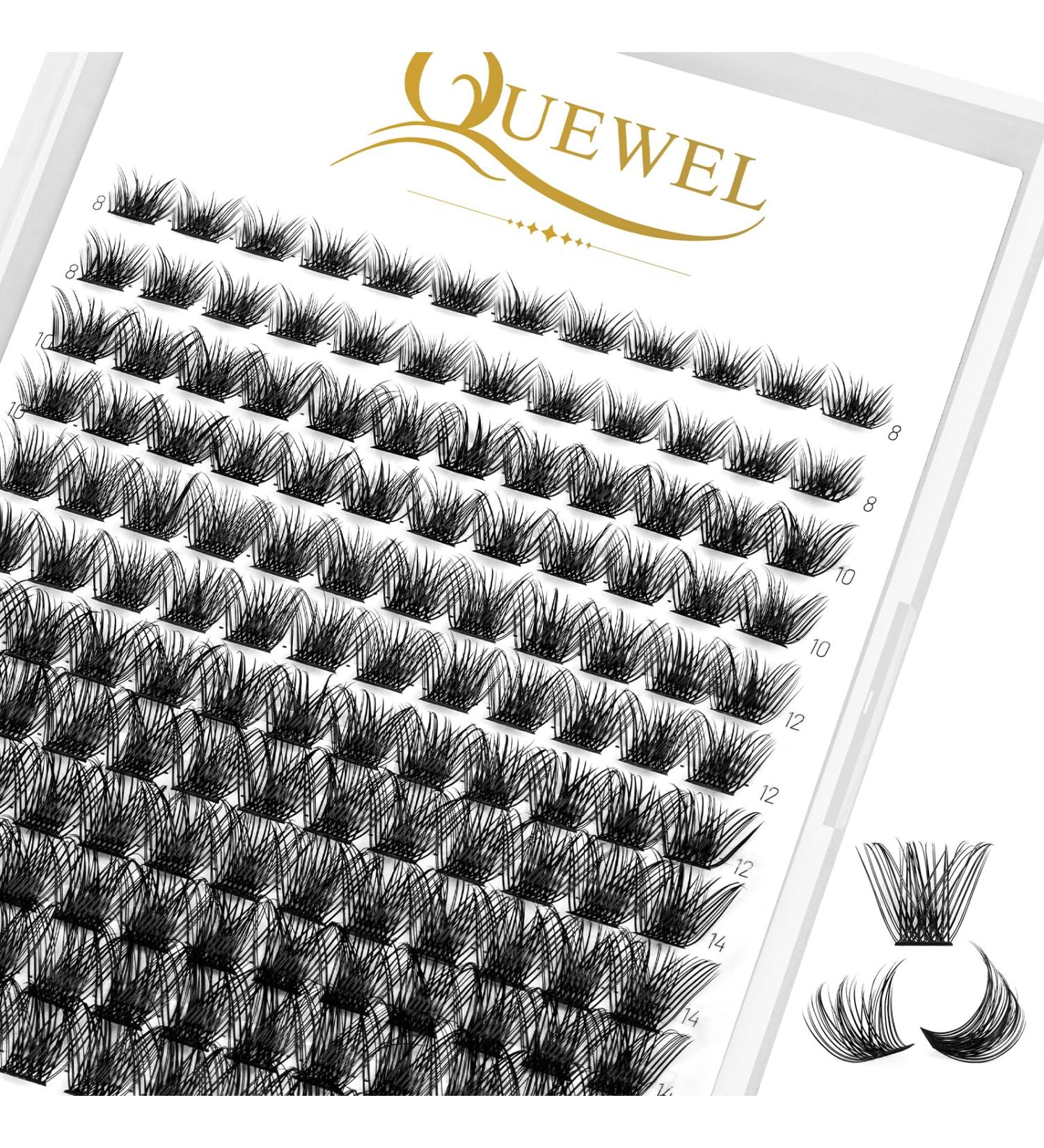 QueWEL Individual Eyelash Clusters Mega D Curl Mix 8-16mm 144 Segments for DIY Extensions Premium Individual Eyelashes - Buy Online on GoSupps.com