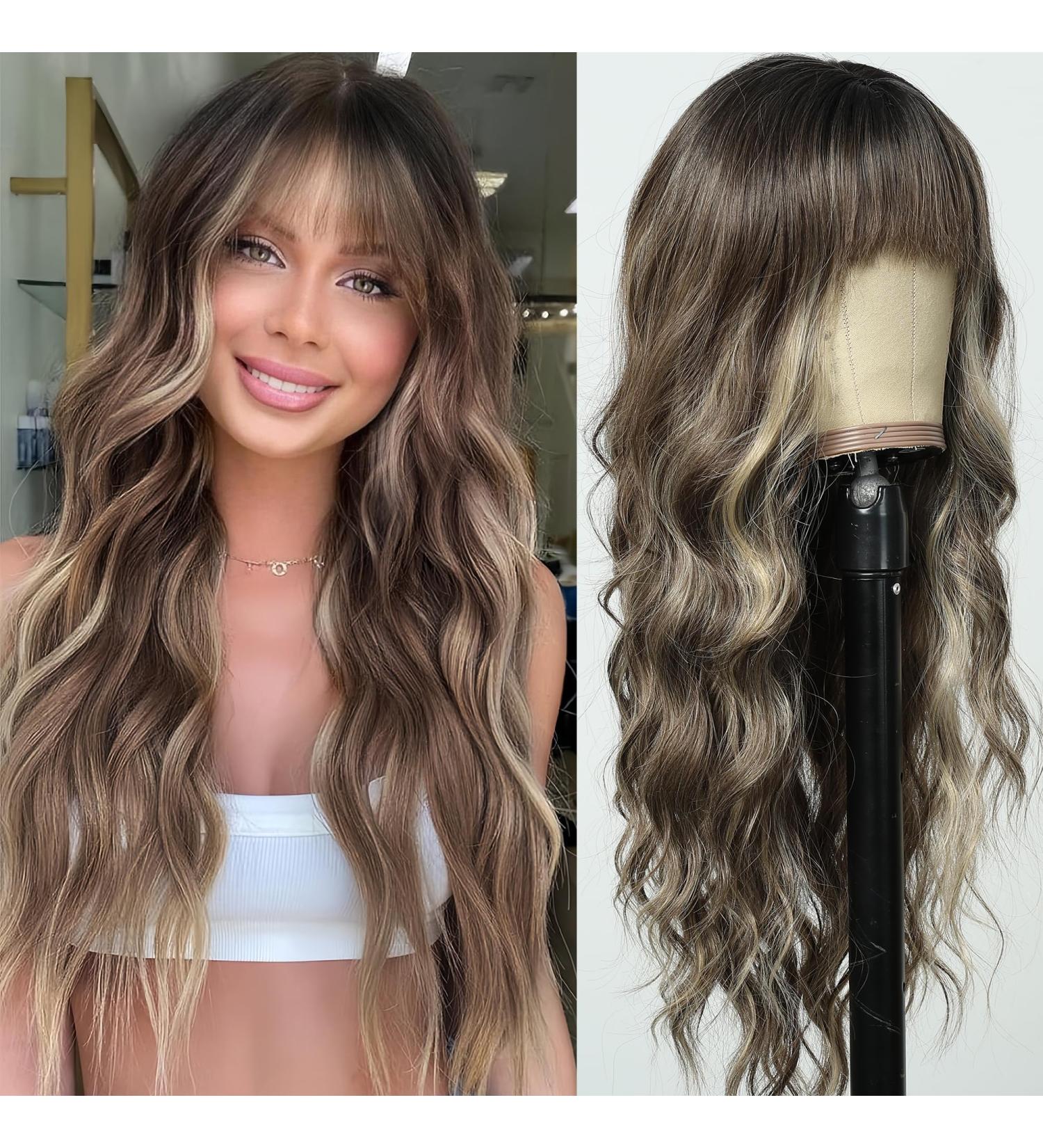 Testar 26-Inch Long Brown Curly Wig for Women - Natural Heat-Resistant Fiber Perfect for Daily Wear & Parties - Stylish Brown Blonde Wig with Ponytail - Buy Online on GoSupps.com