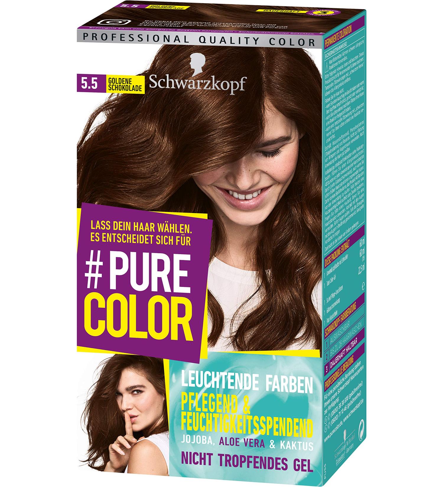 SCHWARZKOPF #PURE COLOR 5.5 Golden Chocolate Hair Color - 143ml International Shipping Available - Buy Online on GoSupps.com