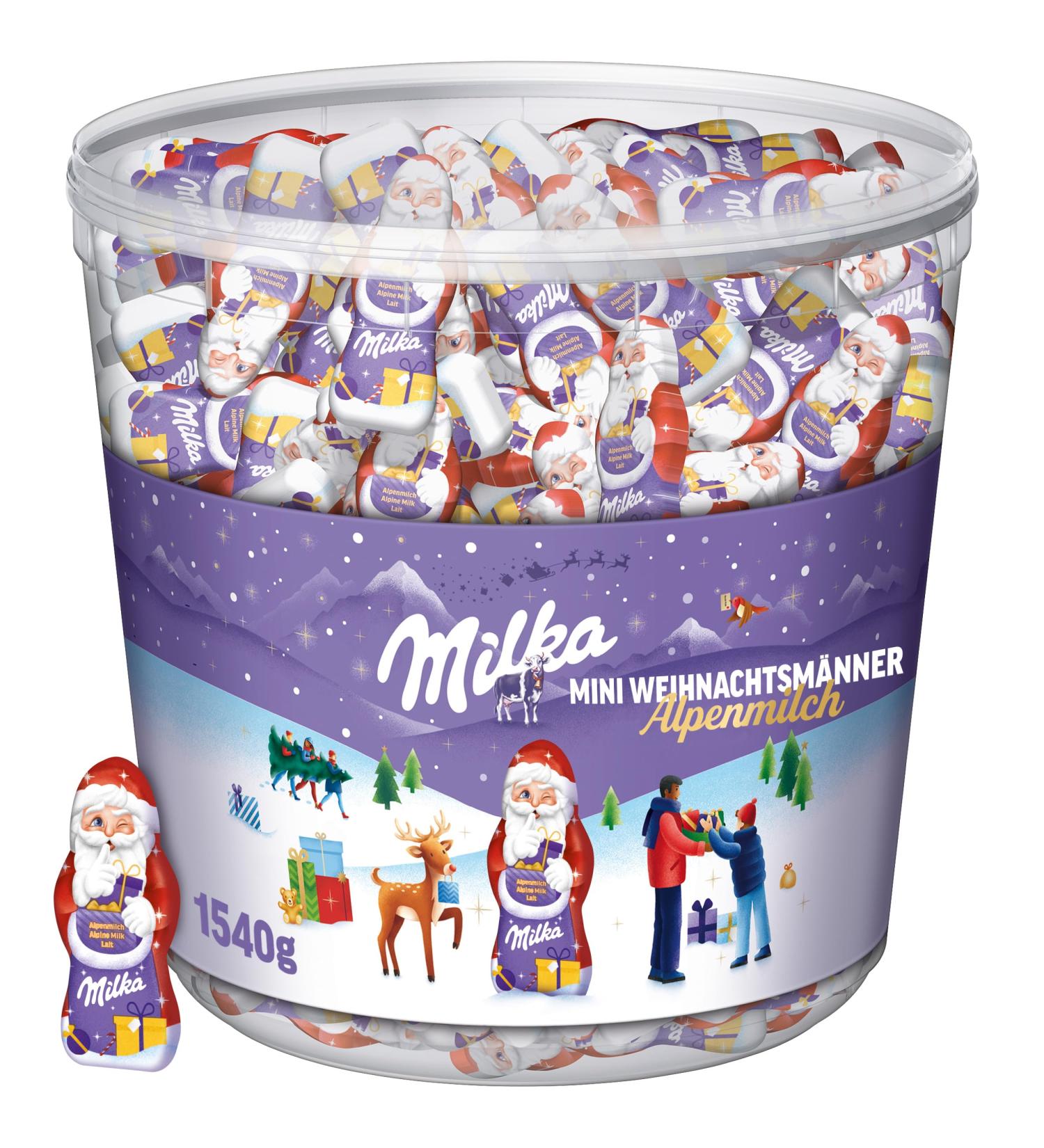 Milka Mini Santa Claus - 1540g Christmas Chocolate Pack | Advent Calendar with 175 Pieces | 100% Alpine Milk Chocolate Delights - Buy Online on GoSupps.com