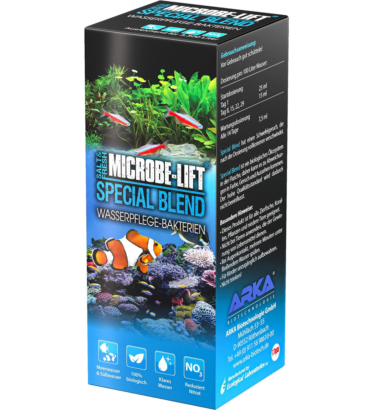 Buy Microbe Lift Special Blend 251ml - Living Bacteria for Water Cleaning in Sea & Freshwater Aquariums - Reduces Organic Waste & Nitrate - 100% Biological - Buy Online on GoSupps.com