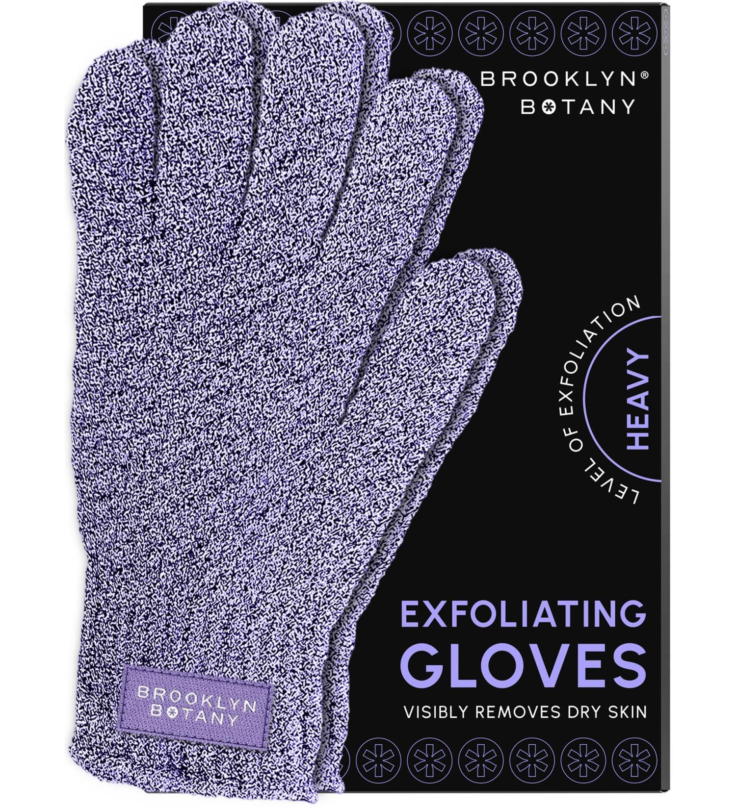 Brooklyn Botany Exfoliating Gloves - Heavy Duty Body Scrubber & Dead Skin Remover for Bath & Shower - 1 Pair - Buy Online on GoSupps.com