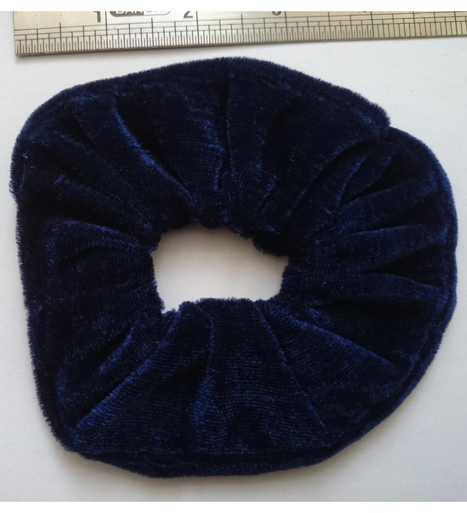 Aadya Pair of Large 12cm Velvet Hair Scrunchies Hair Band in 26 Different Colour (Navy Blue)