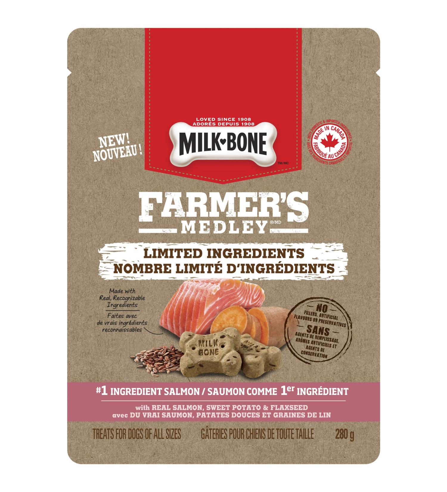 Milkbone Farmer's Medley Salmon 280G - Buy Online on GoSupps.com