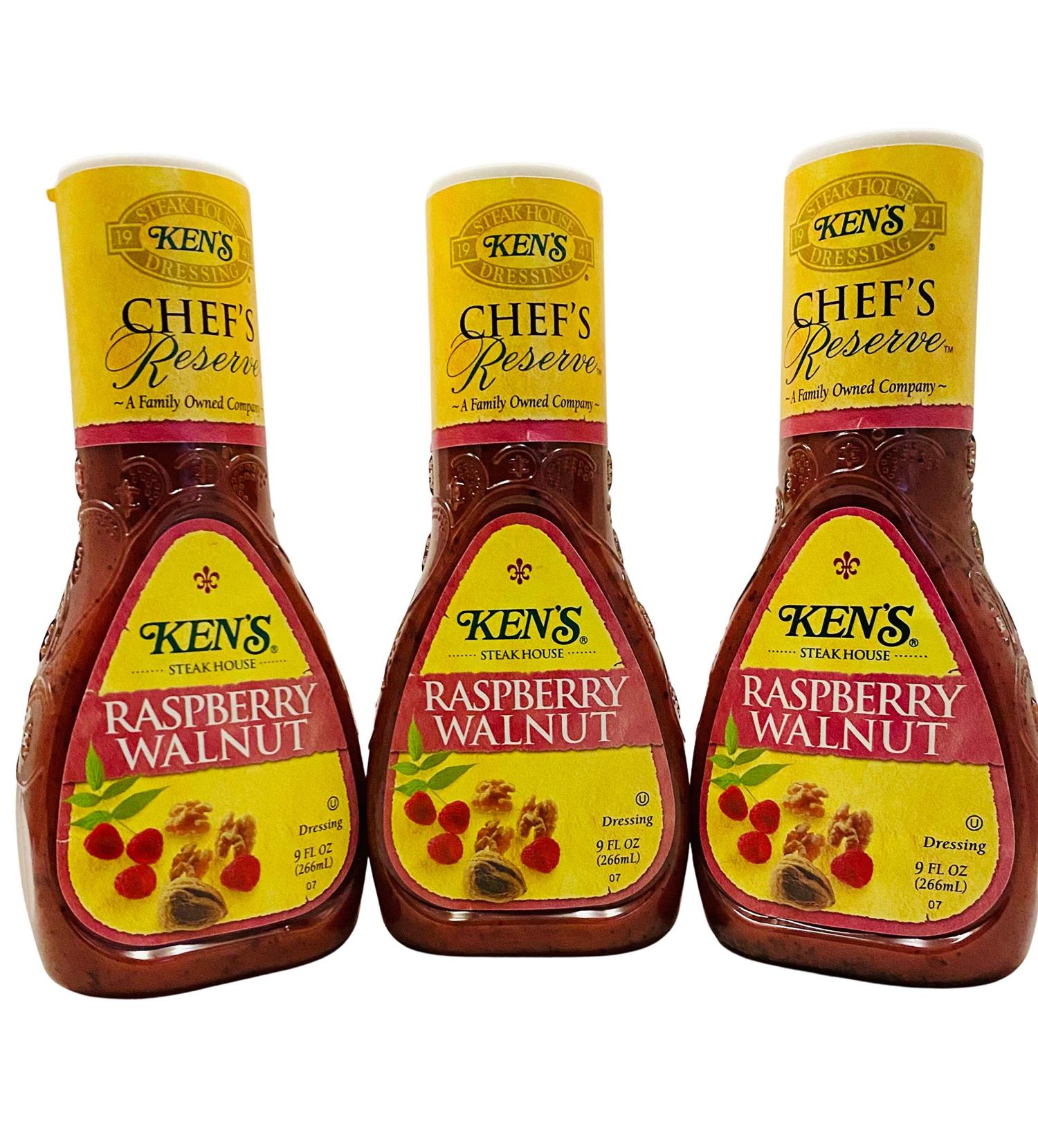 Ken's Light Raspberry Walnut Dressing 9 oz Bottles - Pack of 3 | Delicious Salad Dressing - Buy Online on GoSupps.com