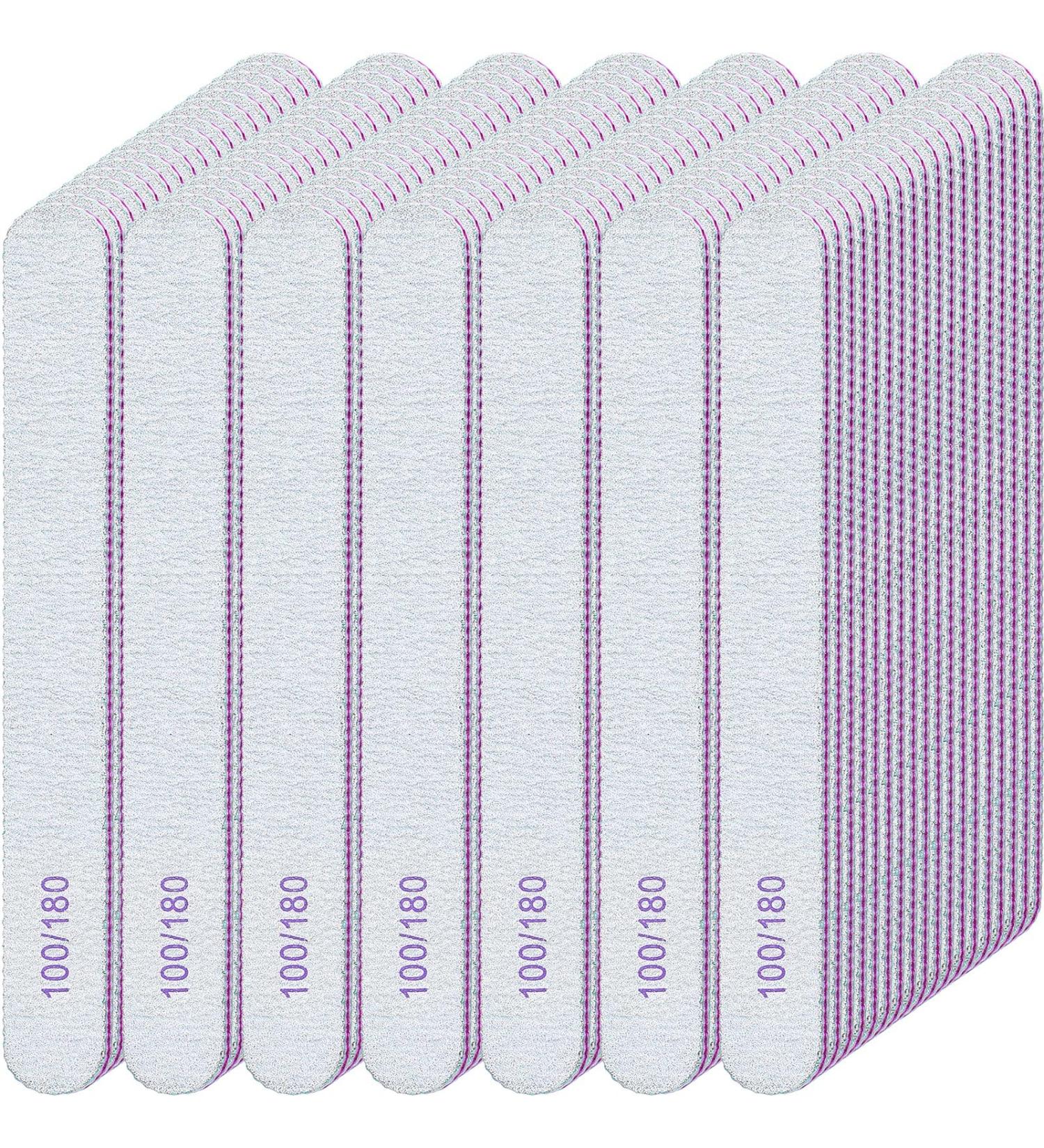 200 Pcs 100/180 Grit Double Sided Nail Files - Professional Manicure Tools for Acrylic & Natural Nails - Home & Salon Supplies (Oval) - Buy Online on GoSupps.com