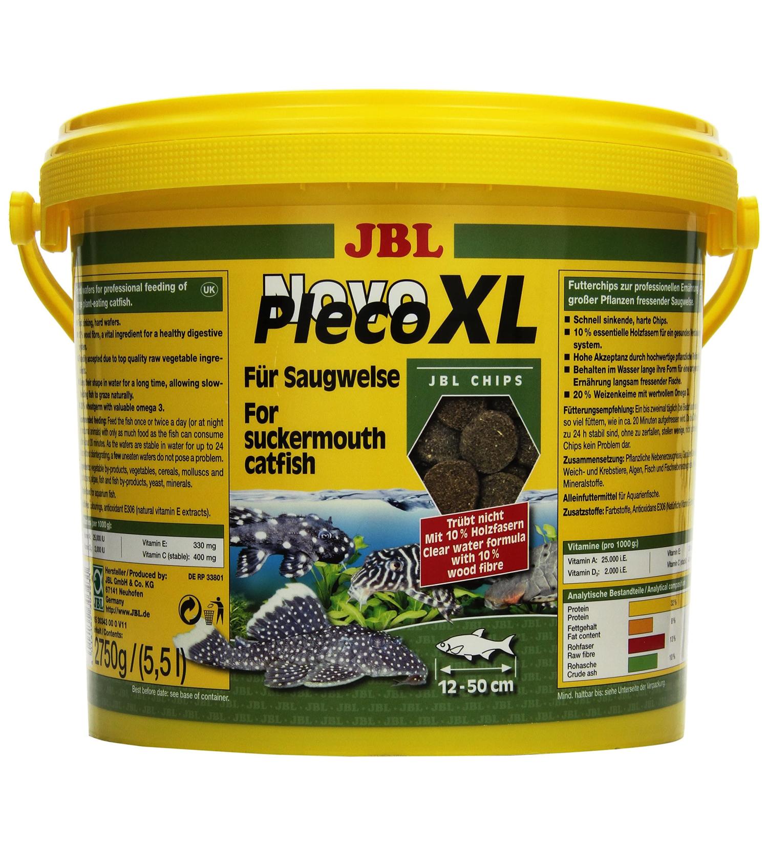 JBL NovoPleco XL 30343 - Complete Food for Large Sucker Catfish | 5.5L Tablets for 15-40 cm Fish Size - International Shipping Available - Buy Online on GoSupps.com