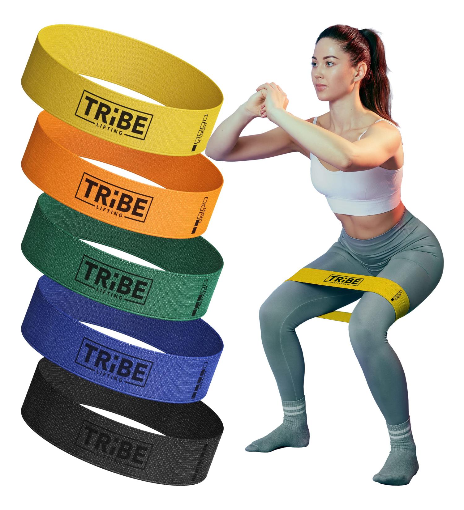 Tribe Lifting Fabric Resistance Bands for Women and Men - Workout Booty & Thigh Bands - Glute Exercise Bands - Multicolor Resistance Loops for Legs and Butt - Buy Online on GoSupps.com