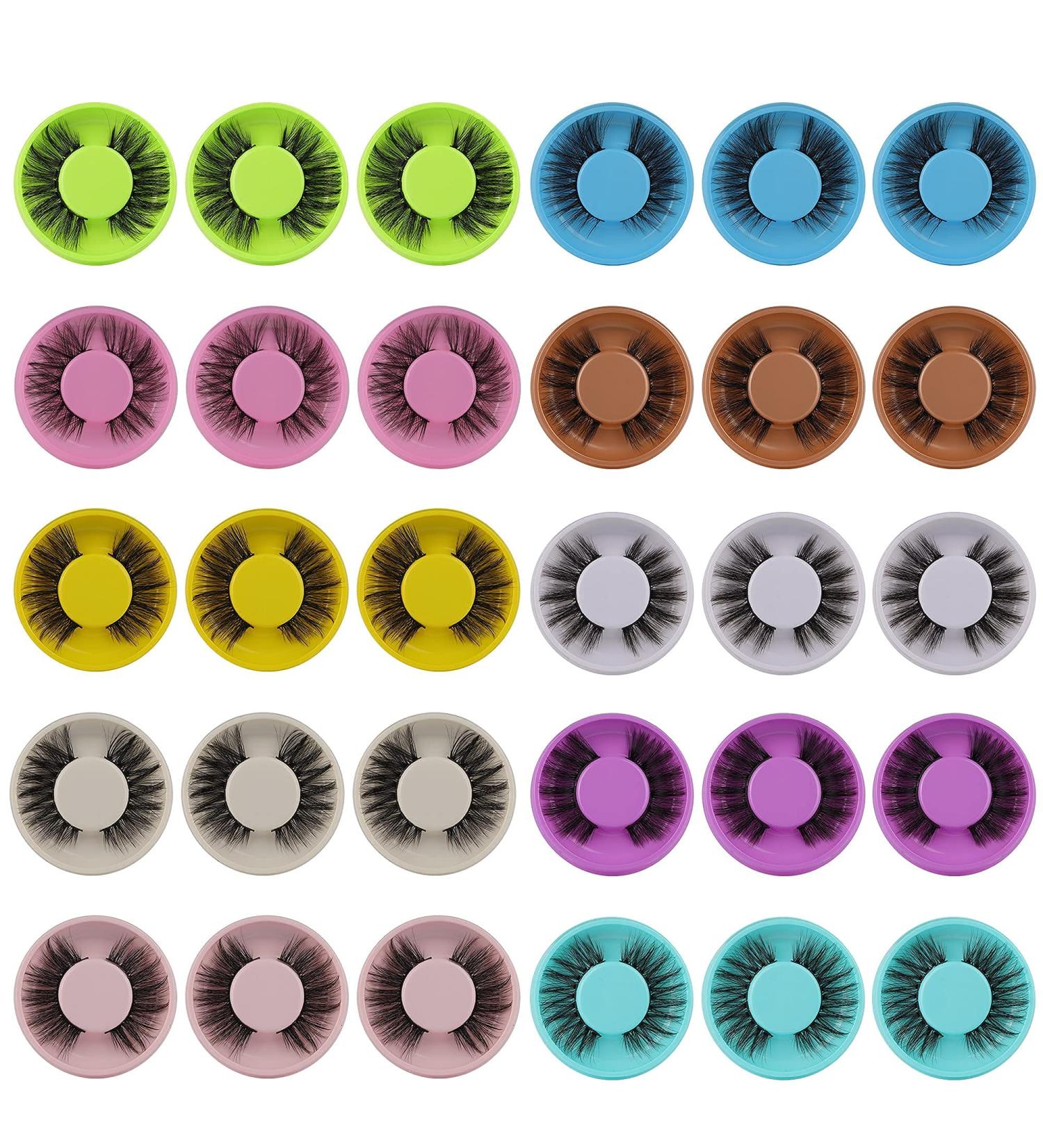 30 Pairs False Eyelashes: 10 Styles Natural Wispy 3D Fluffy Crossed Faux Mink Lashes Pack by Boahankuke - Buy Online on GoSupps.com