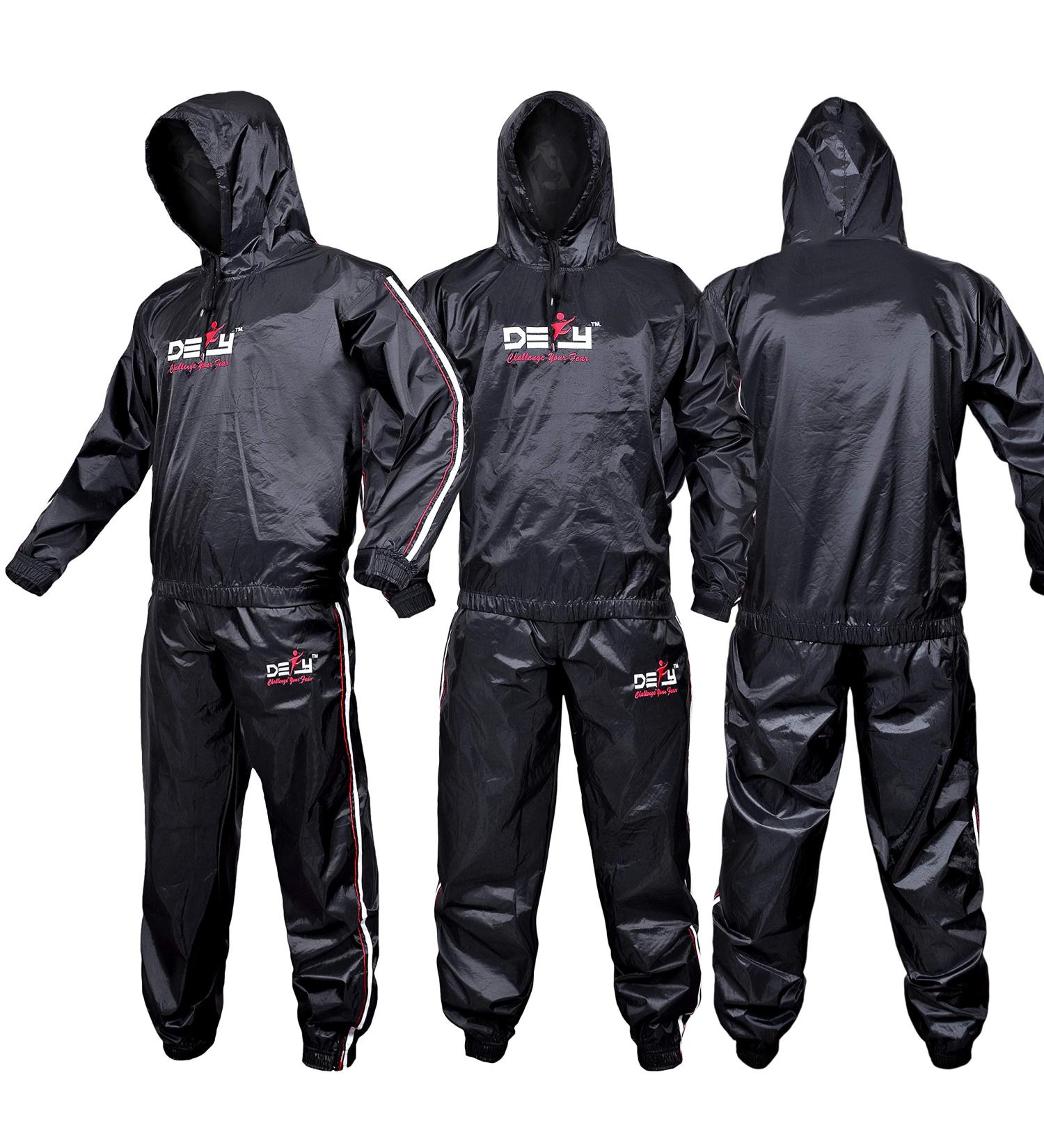 DEFY Heavy Duty Sweat Sauna Suit with Hood X-Large - Anti-Rip for Fitness Workout - Buy Online on GoSupps.com