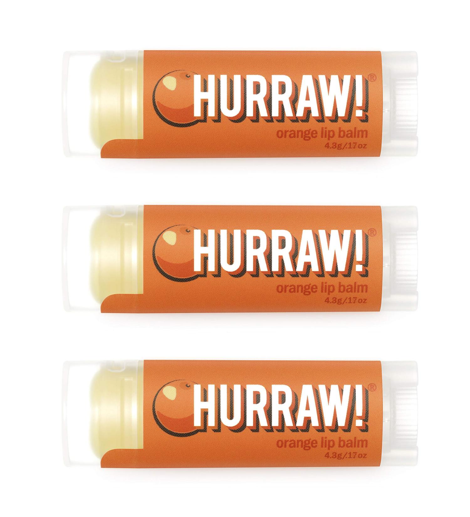 Hurraw! Orange Lip Balm 3 Pack: Organic Certified Vegan Cruelty and Gluten Free. Non-GMO 100% Natural Ingredients. Bee Shea Soy and Palm Free. Made in USA - Buy Online on GoSupps.com