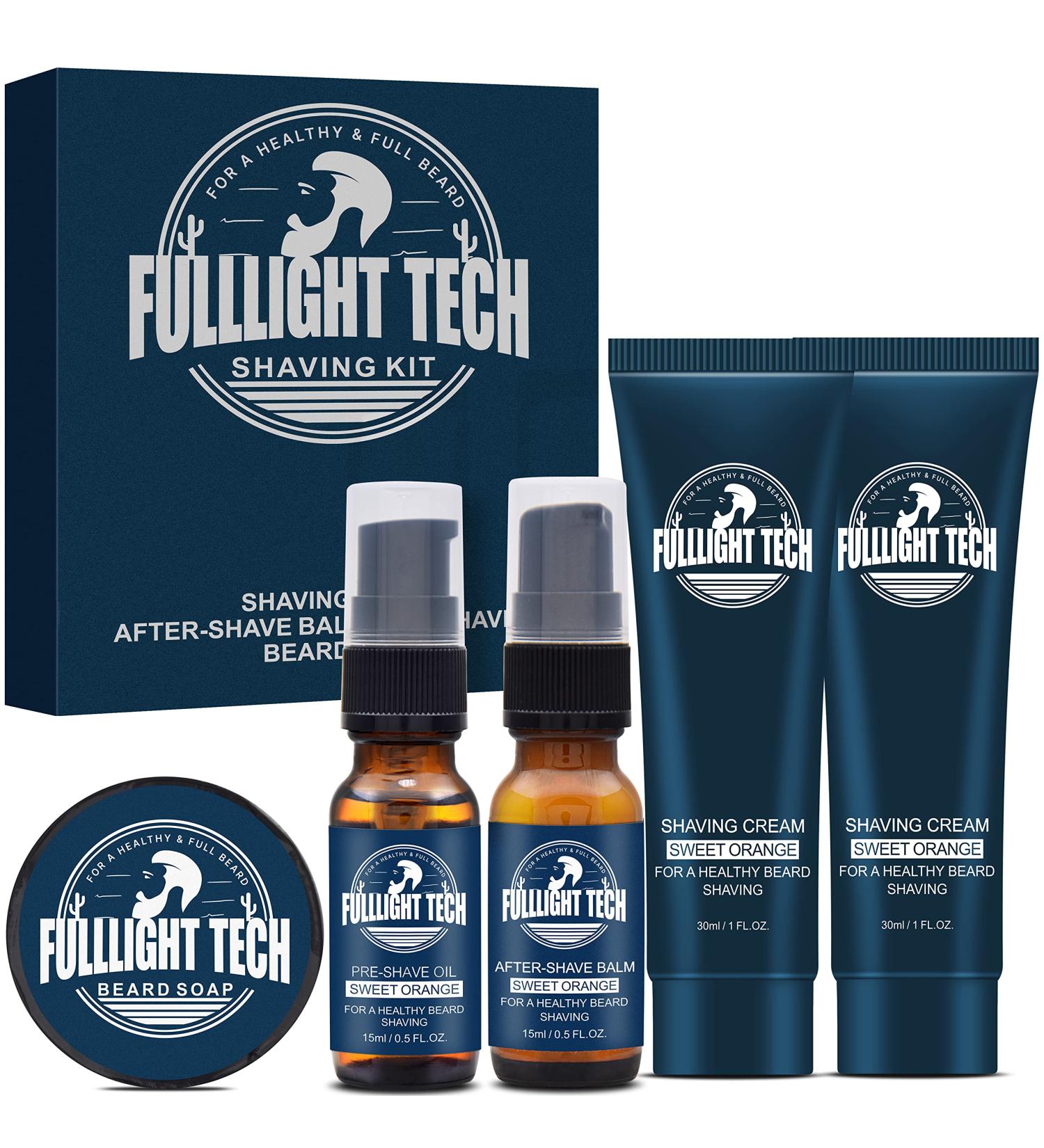 Men's Shaving Kit - 2 Pack Soap, Cream, Oil, Balm, Gel | Christmas Stocking Stuffers Gift for Him | Unique Birthday Gifts for Boyfriend, Husband, Dad - Buy Online on GoSupps.com