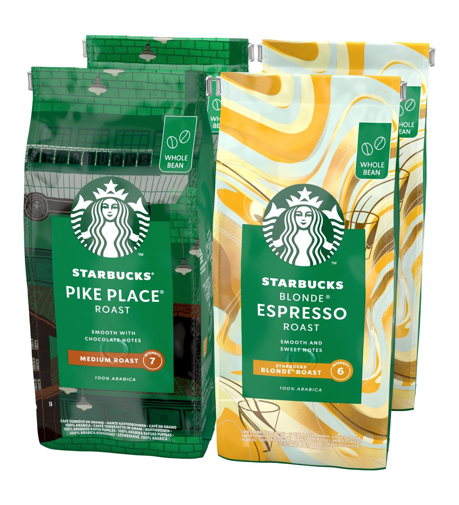 STARBUCKS Pike Place Roast Blonde Espresso Roast Whole Bean Coffee 450g (Pack of 4) - Buy Online on GoSupps.com