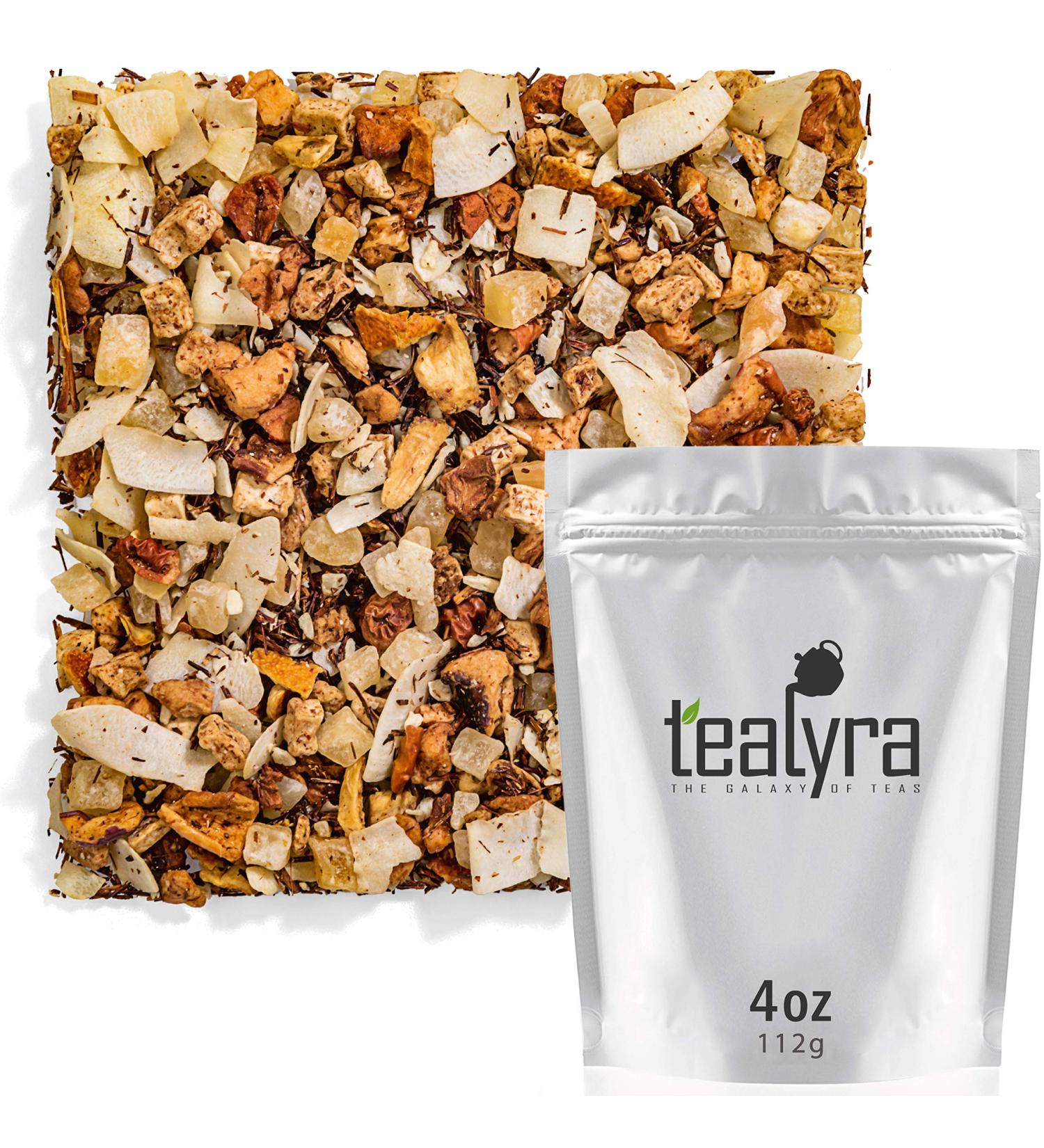 Tealyra Tropical Banana Coconut Rooibos Red Tea 4oz - Herbal Fruity Loose Leaf Tea - Caffeine Free - Buy Online on GoSupps.com