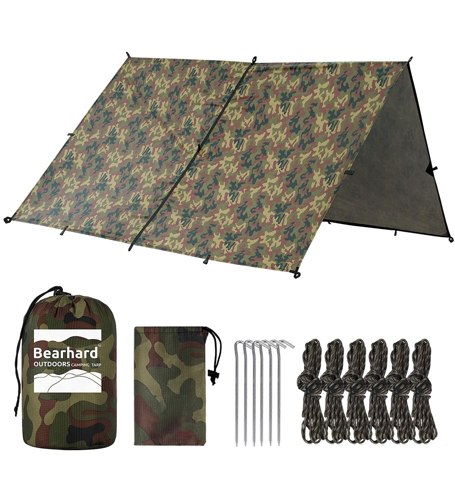 Bearhard Waterproof Camping Tarp 10x12ft - Lightweight Hammock Rain Fly with UV Protection - PU 3000mm Waterproof Backpacking Tarp for Hiking and Outdoor Adventure - Buy Online on GoSupps.com