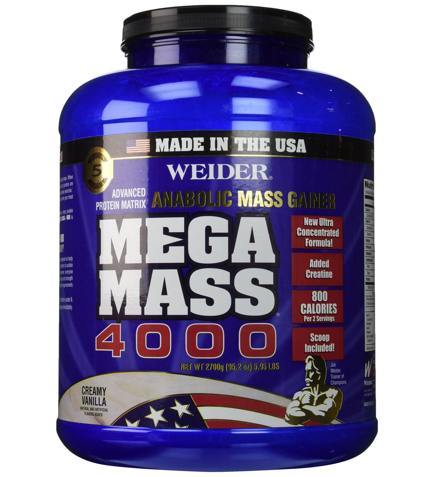 Weider MEGA MASS Clean Anabolic Mass Gainer - Creamy Vanilla 5.95lbs - Buy Online on GoSupps.com