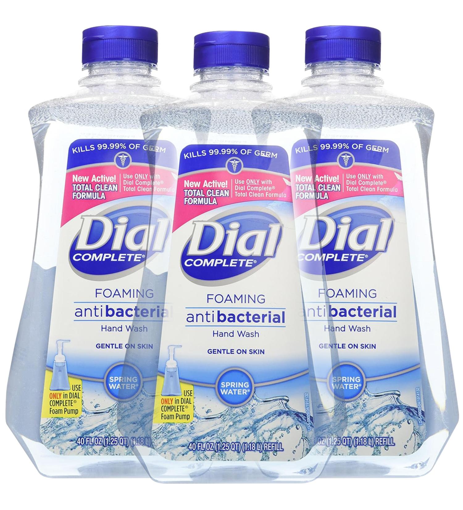 Dial Complete Spring Water Foaming Antibacterial Hand Wash Refill 40 Oz (Pack of 3) Spring Water 40 Fl Oz (Pack of 3)