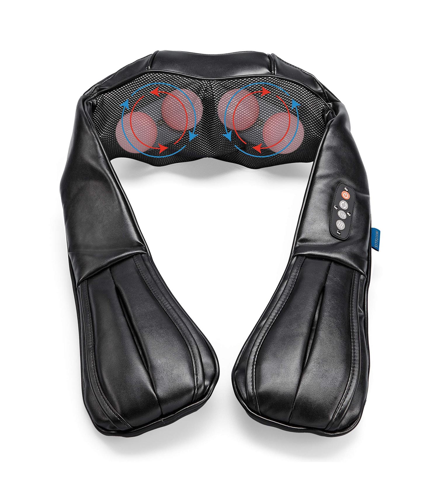 Invitalis Vitalmed Flexi - Shiatsu Massage Device for Neck Shoulders Back Feet & Legs with Infrared Heat - T V & GS Certified 2-Year Guarantee - Black - Buy Online on GoSupps.com
