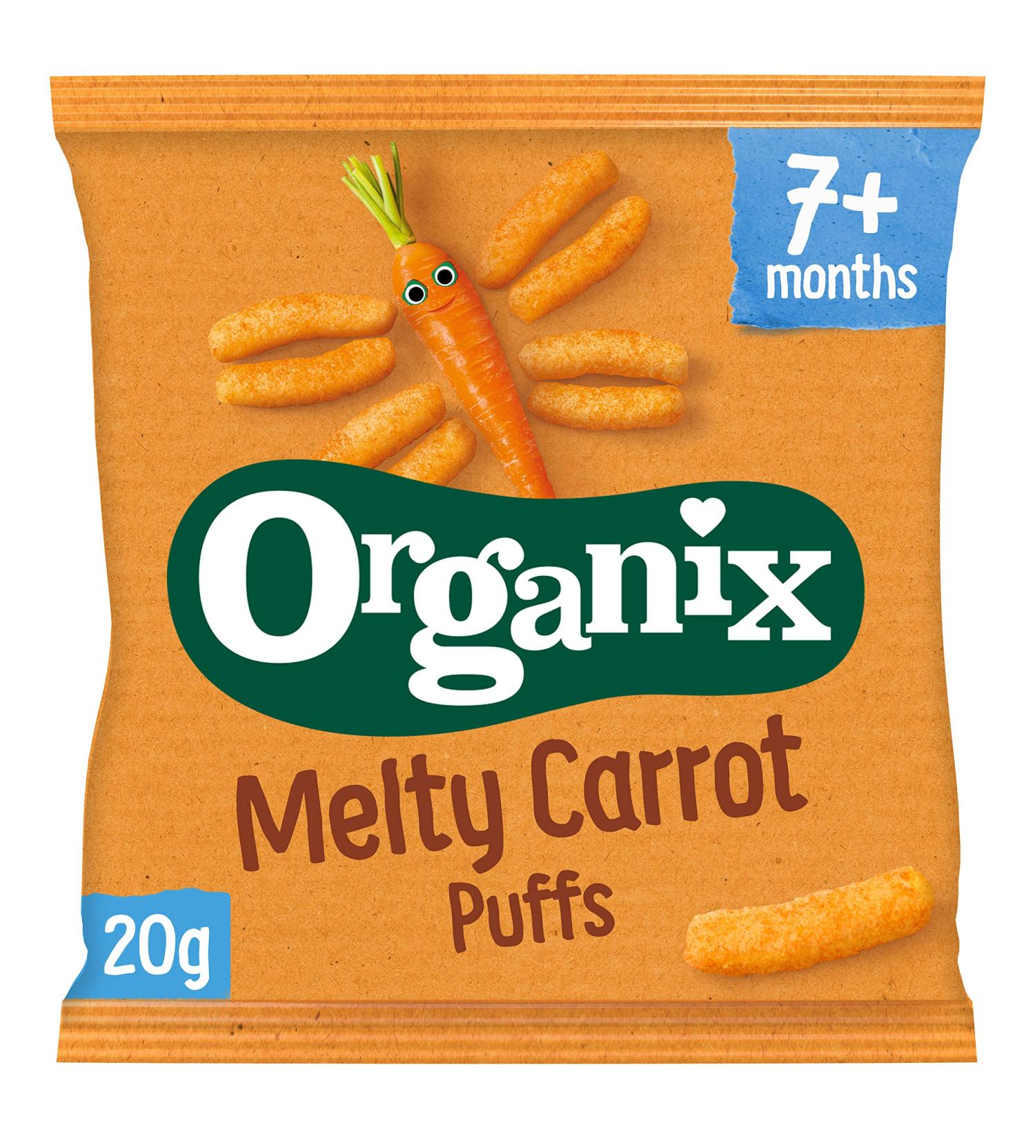 Organix Melty Carrot Puffs 20g - Organic Baby Snack - Buy Online on GoSupps.com