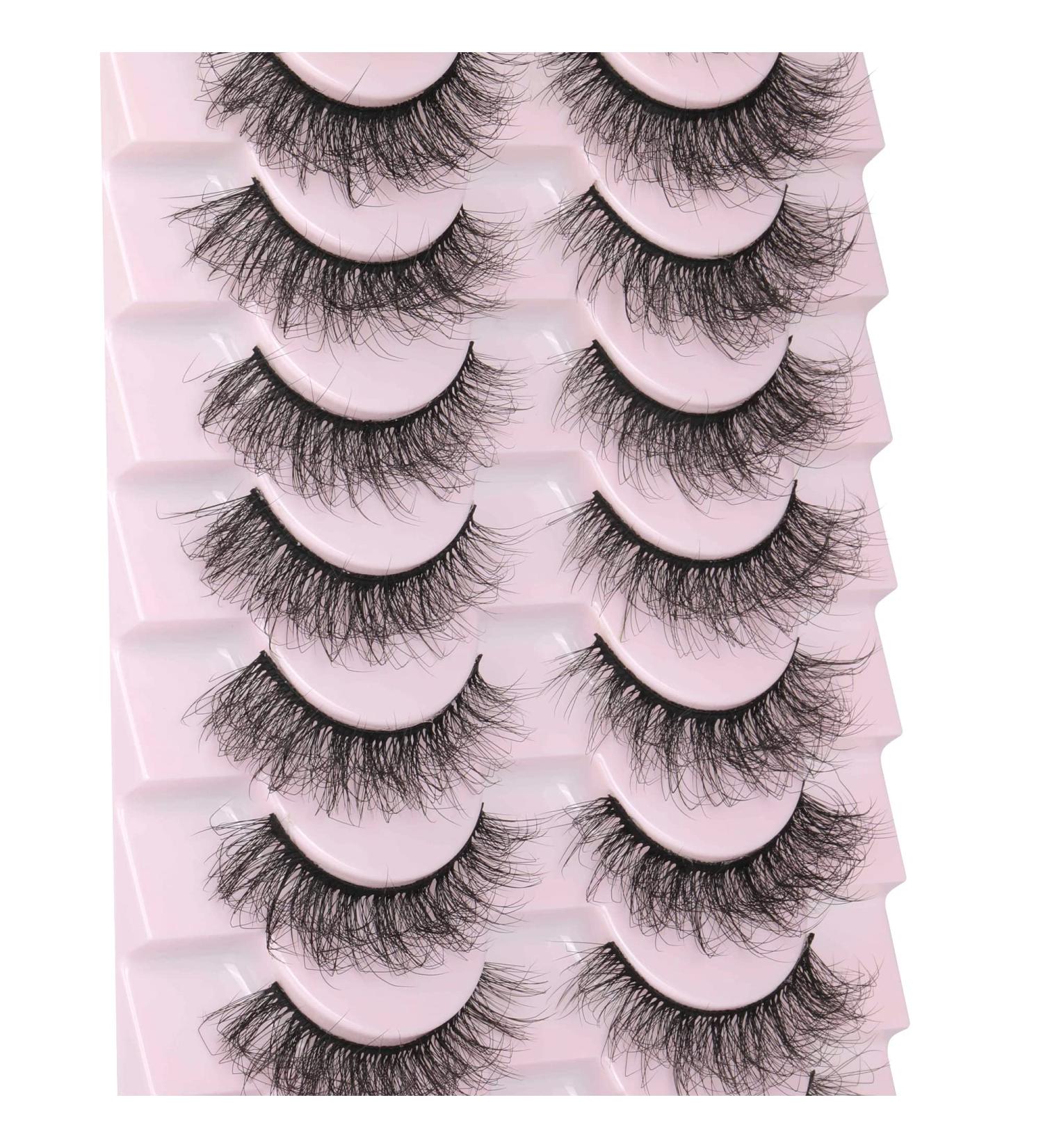 Wiwoseo Natural Fluffy False Eyelashes - 16MM Faux Mink Lashes - 10 Pairs - Buy Online on GoSupps.com
