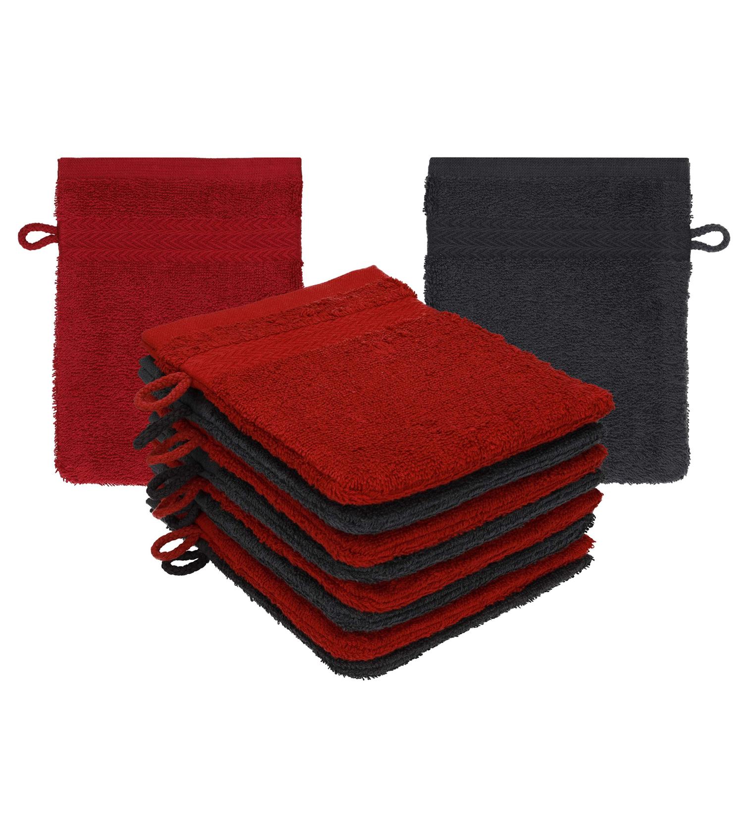 Buy Betz 10-Piece Premium 100% Cotton Wash Gloves Set | Ruby Red & Graphite | International Shipping Available - Buy Online on GoSupps.com