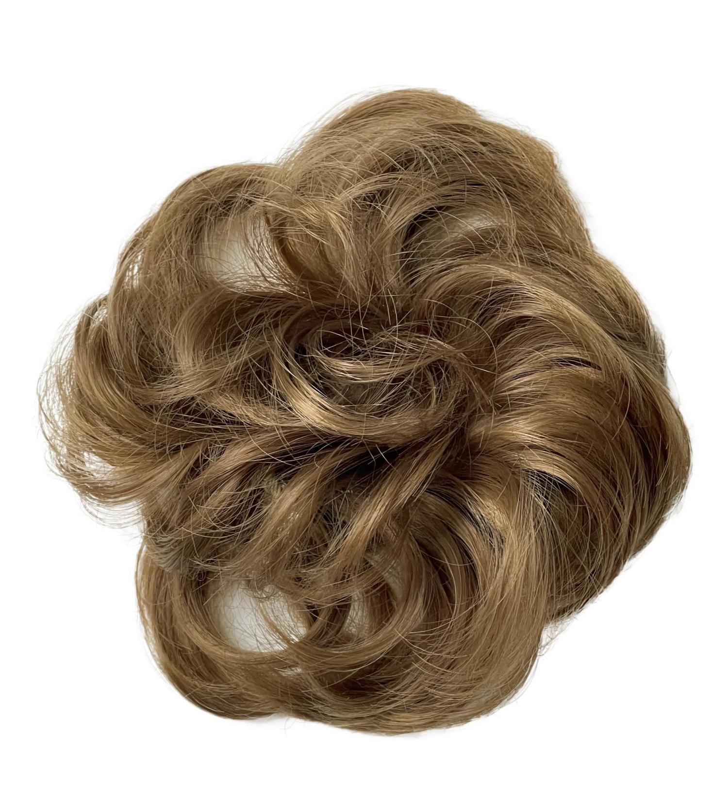 CAISHA Messy Scrunchie Bun Voluminous Wavy Hairpiece | Light Brown Synthetic Fibres - Buy Online on GoSupps.com