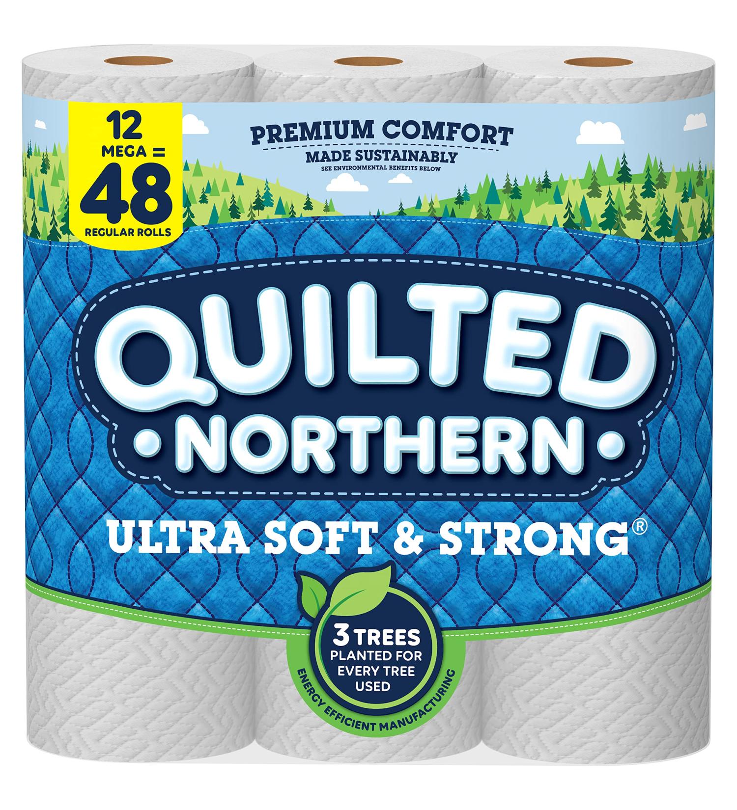 Quilted Northern Ultra Soft & Strong Toilet Paper - 12 Mega Rolls (48 Regular Rolls) - Buy Online on GoSupps.com