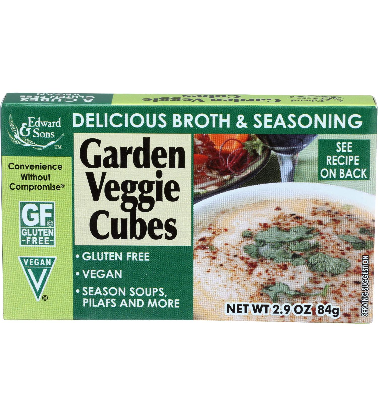 Edward & Sons Garden Veggie Bouillon Cubes - 8 Cubes | Vegan & Gluten-Free Flavor Boost - Buy Online on GoSupps.com