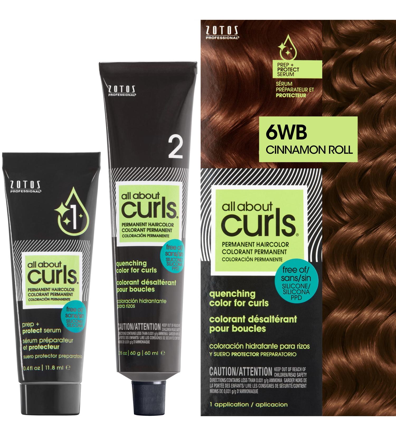 All About Curls 6WB Cinnamon Roll - Medium Blonde Permanent Hair Color for Curly Hair | 100% Grey Coverage & Nourishing Serum - Buy Online on GoSupps.com