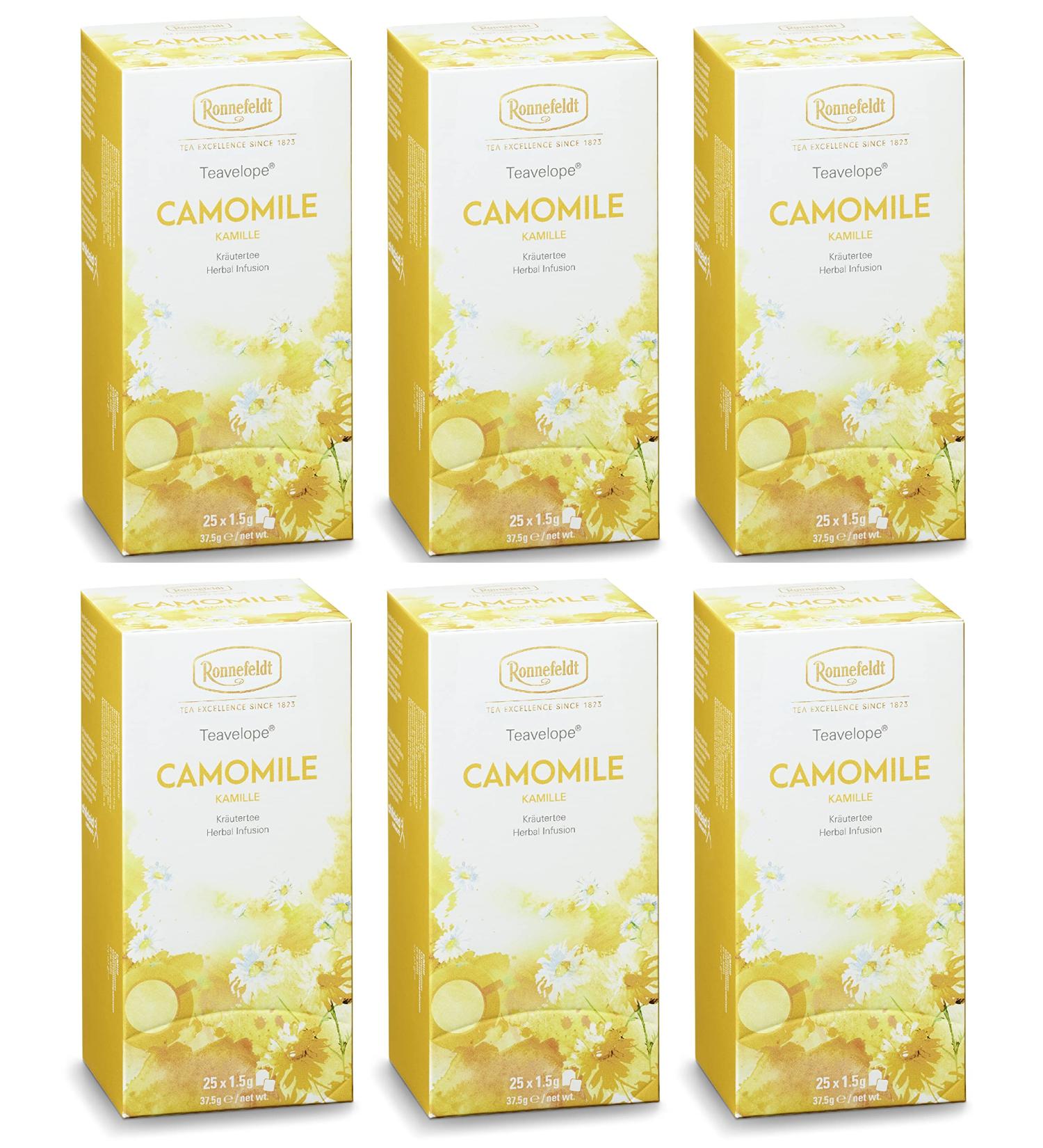 Ronnefeldt Teavelope Camomile Chamomile herbal tea set of 6 225 g 6 x 375 g - Buy Online on GoSupps.com