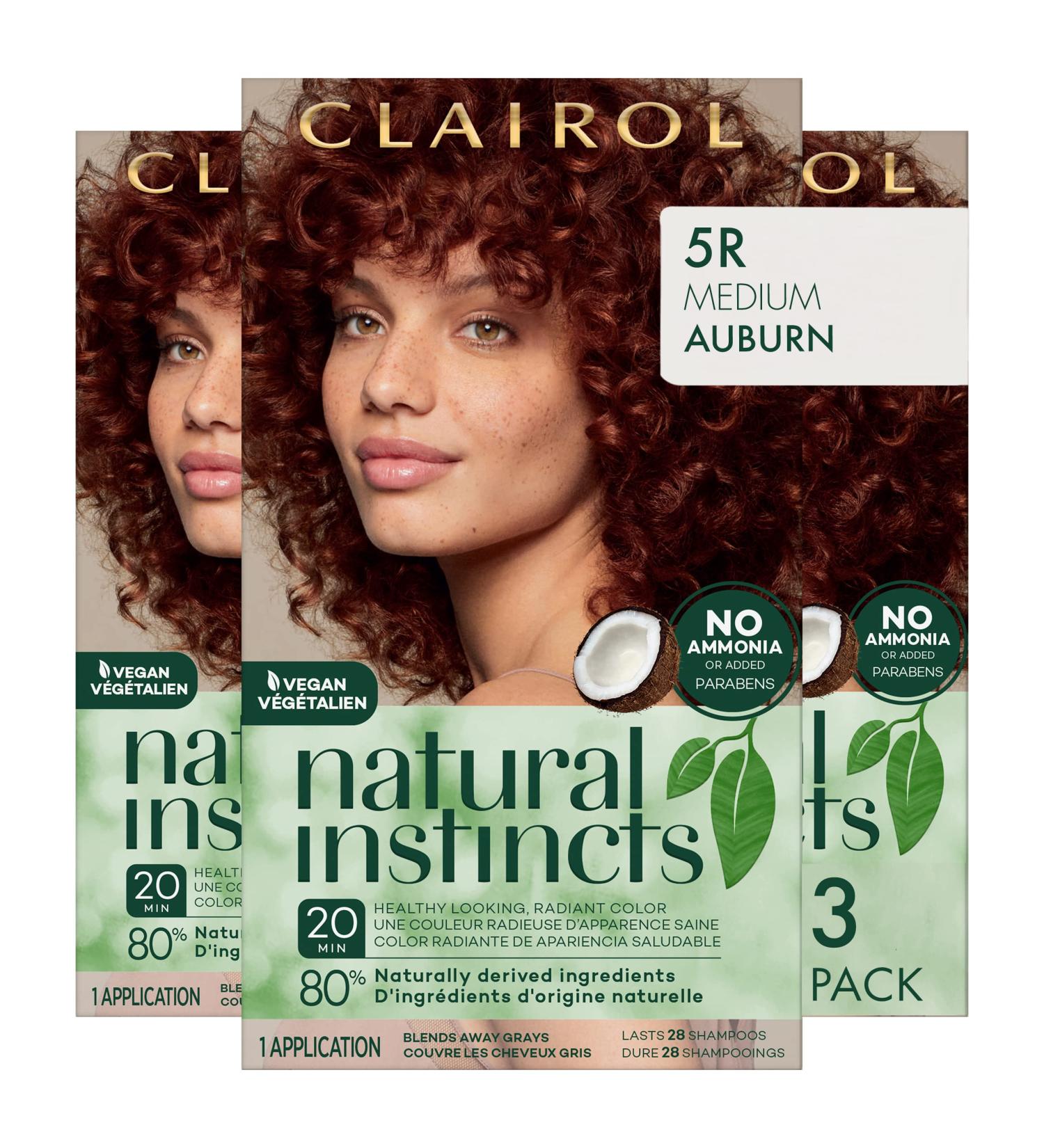 Clairol Natural Instincts Demi-Permanent Hair Dye 5R Medium Auburn Pack of 3 - 5.85 Fl Oz - Buy Online on GoSupps.com
