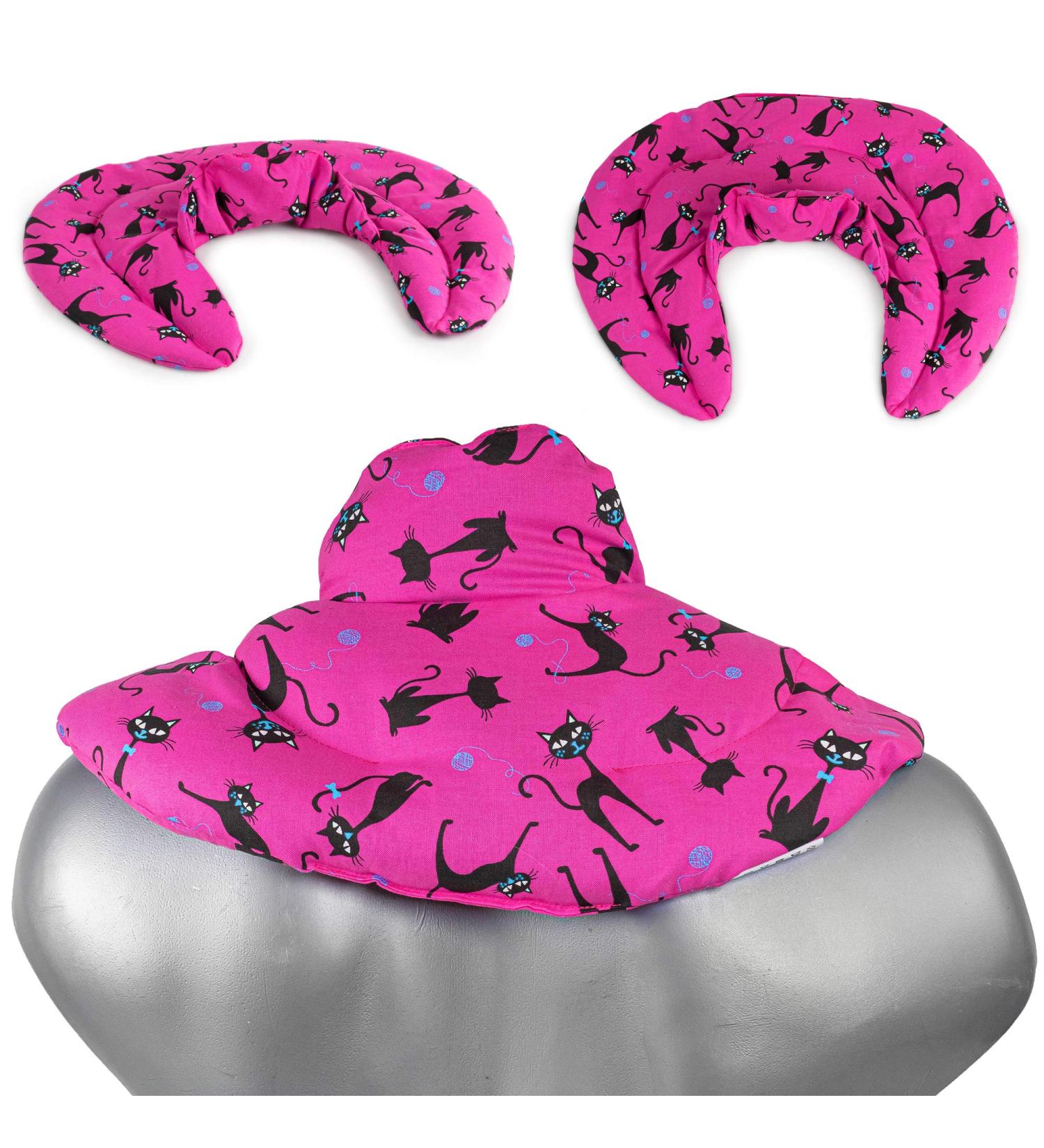 Cozy Cat-Pink Neck Pillow with Stand-Up Collar - Heat Pad & Rapeseed Filled Neck Warmer - Perfect for International Shipping - Buy Online on GoSupps.com