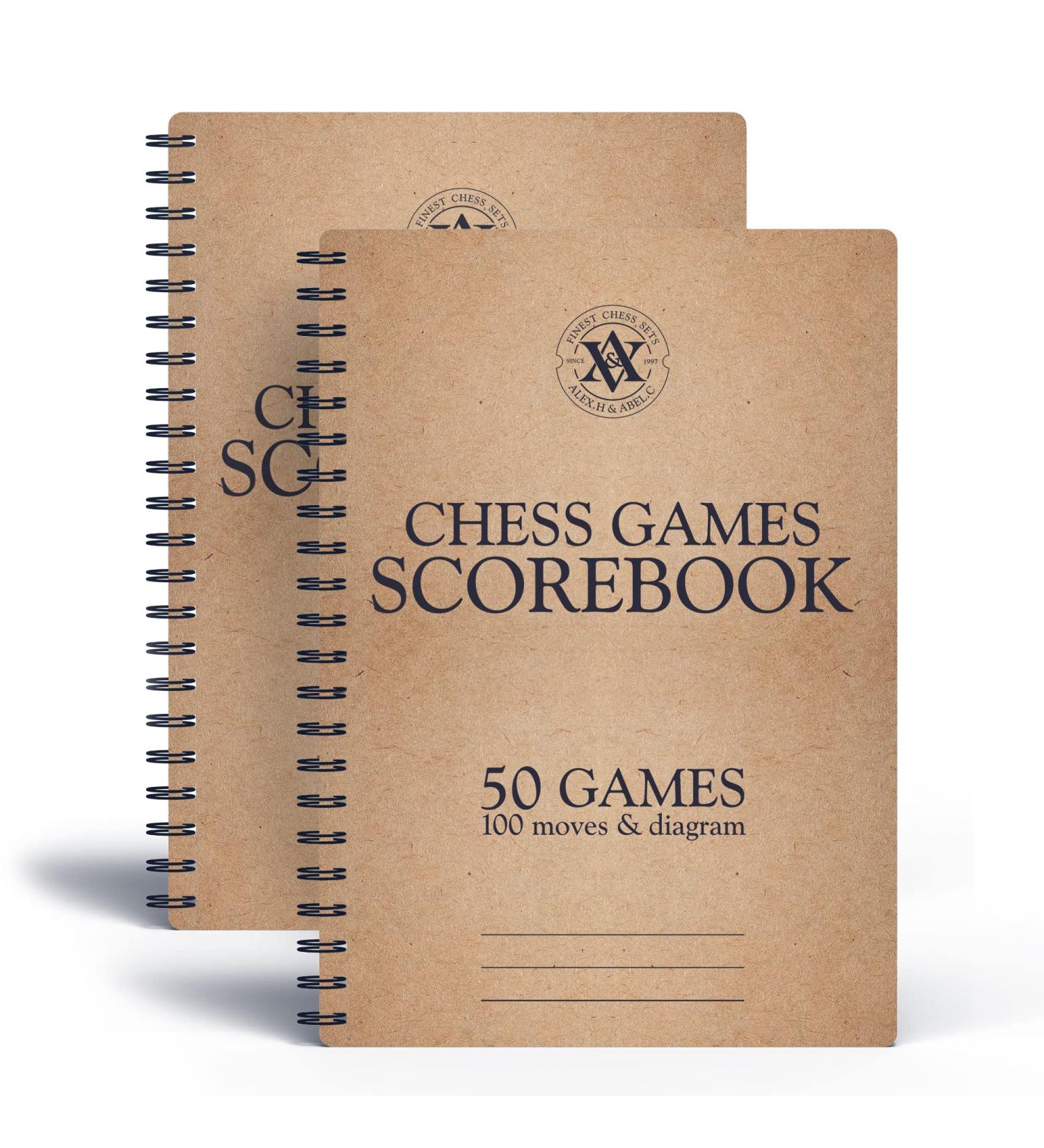 A&A Eye-Protection Chess Scorebook/Matches Tournaments Score Pad / 50 Games / 100 Moves / 2 Pack