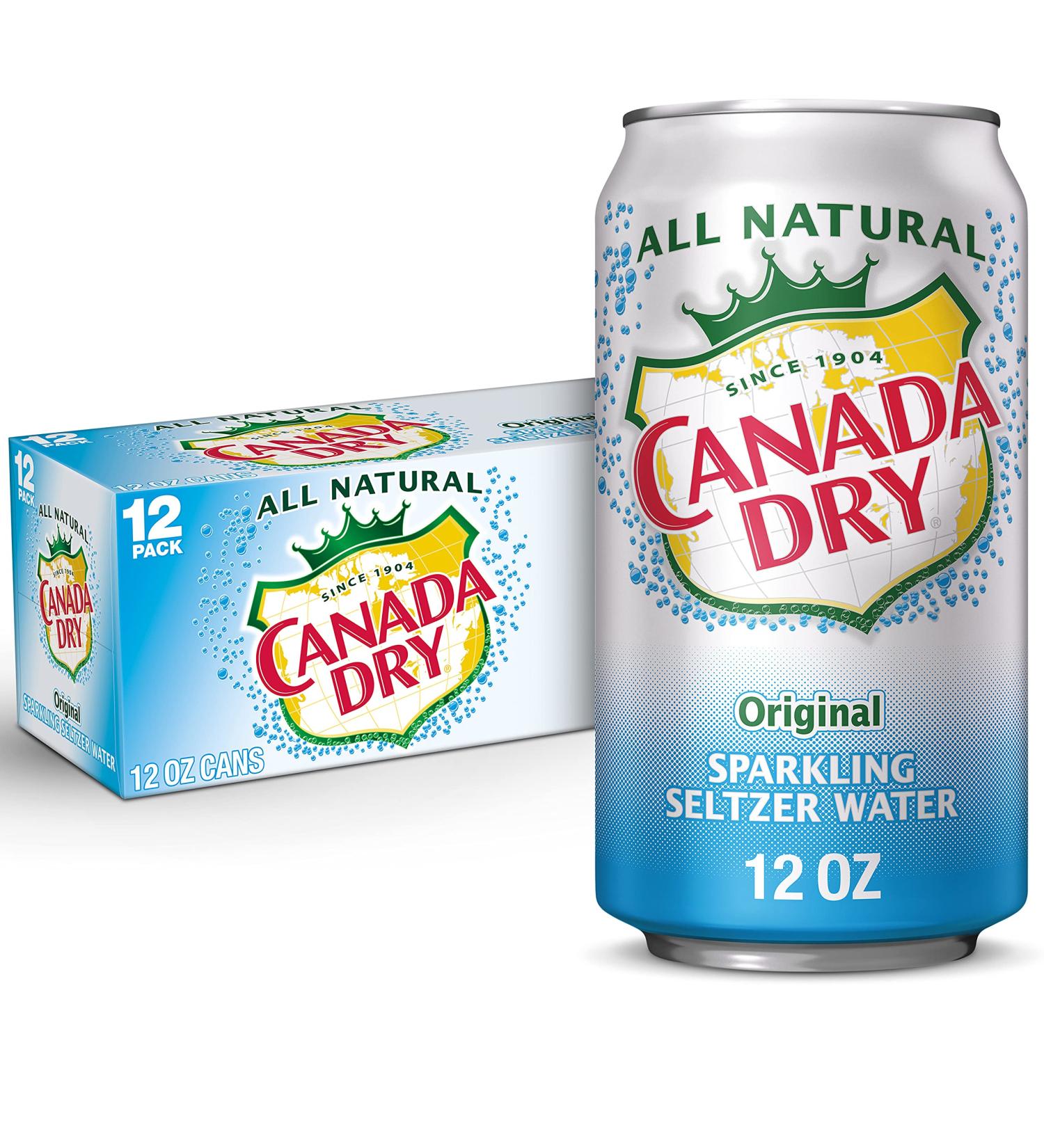 Canada Dry Original Sparkling Seltzer Water 12 fl oz Cans - 12 Pack - Buy Online on GoSupps.com