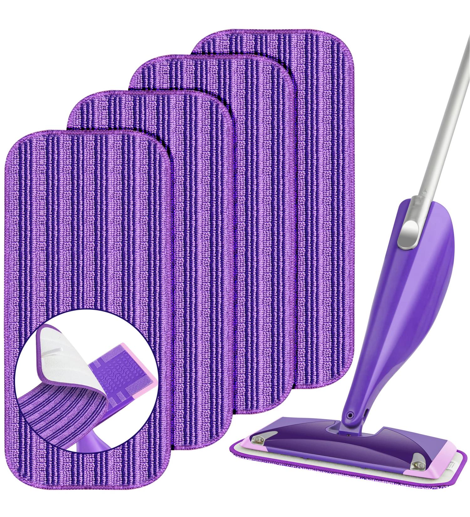 Microfiber Reusable Mop Pads for Swiffer Wet Jet - 4 Pack Purple - Buy Online on GoSupps.com
