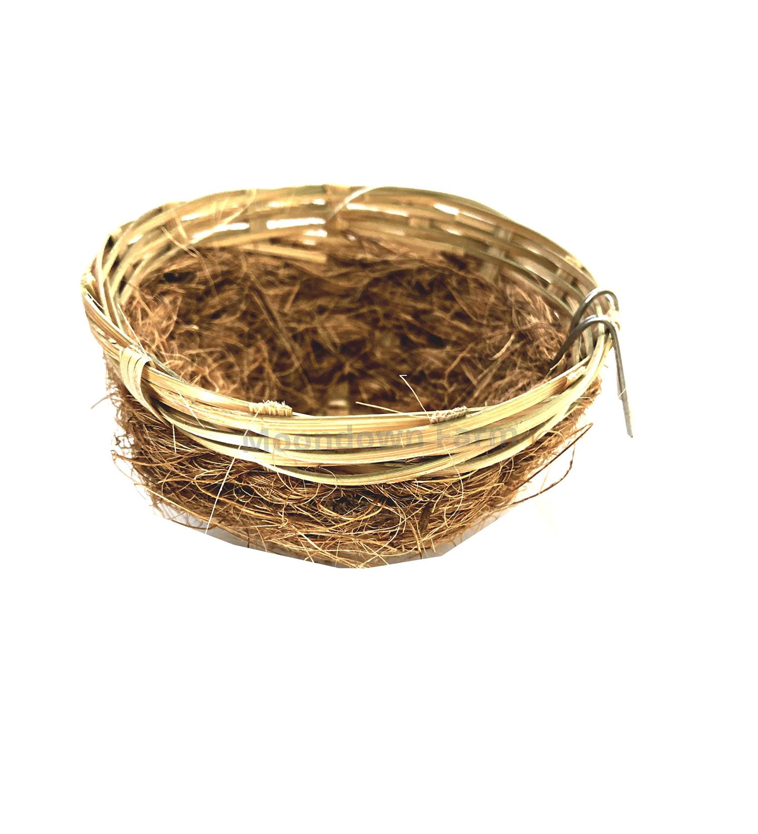Moondown Farm Moondown Farm Canary Nest Pans Coco and Wicker with Hooks 5 PACK - Buy Online on GoSupps.com