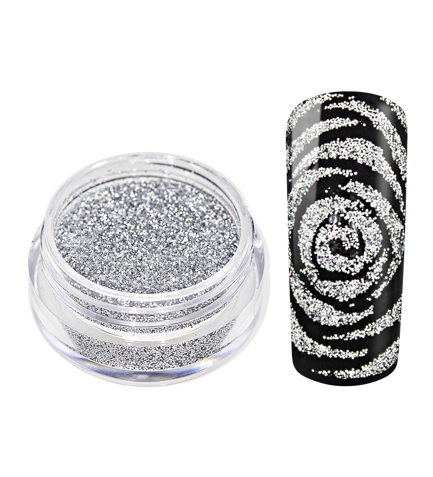 Buy Silver Glitter Powder for Nail Art | Premium Nail Design Supplies - Buy Online on GoSupps.com