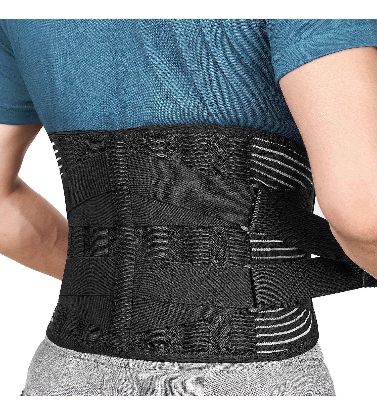 Freeetoo Back Bandage with Support Struts - Adjustable & Breathable Nylon | Ideal for Posture Correction & Occupational Safety | XL (Waist 115-130 cm) - Buy Online on GoSupps.com