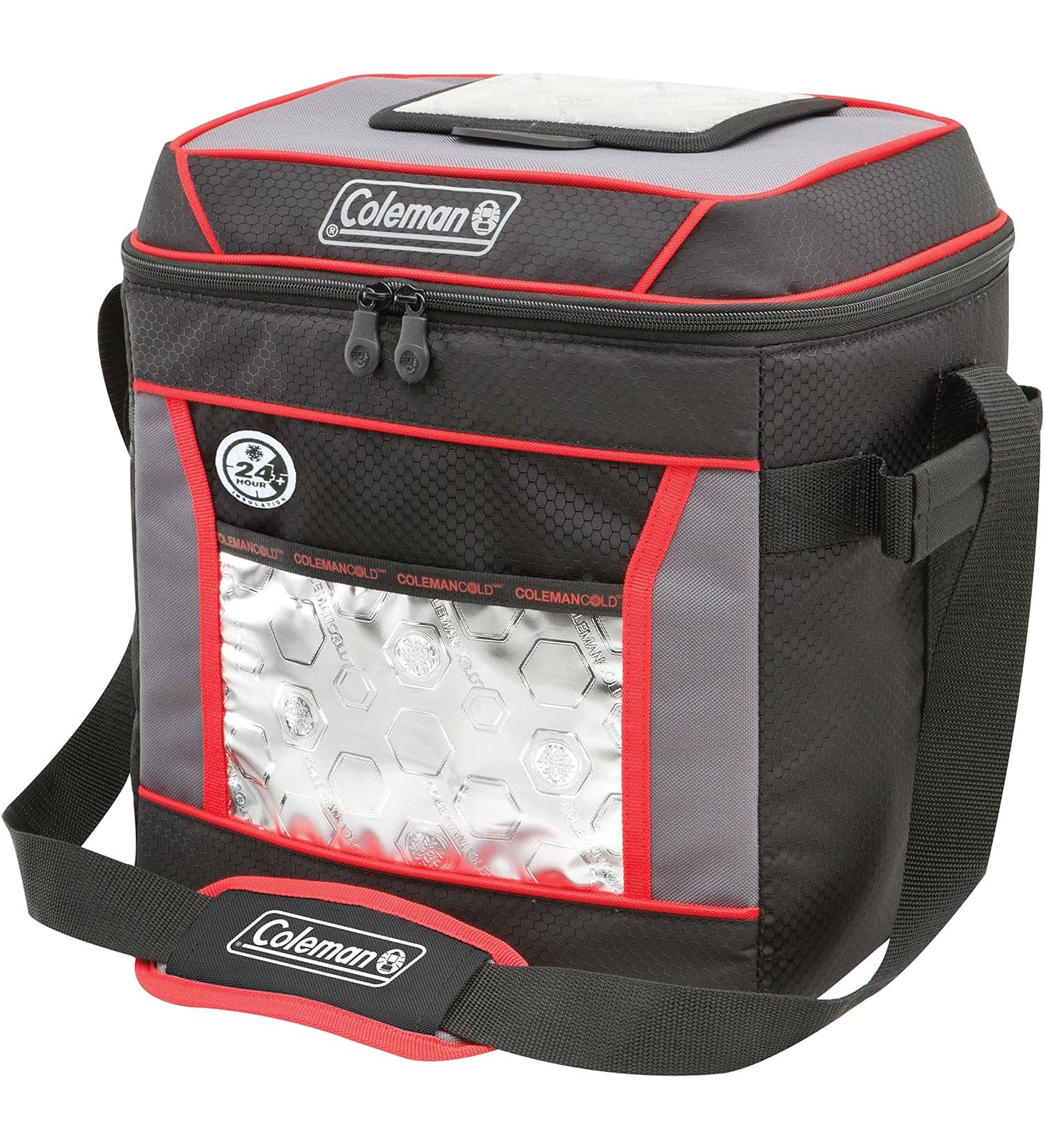 Coleman Soft Cooler Bag | Keeps Ice Up to 24 Hours | Insulated Lunch Cooler with Adjustable Shoulder Straps | Great for Picnics, BBQs, Camping, Tailgating & Outdoor Activities 30 Can
