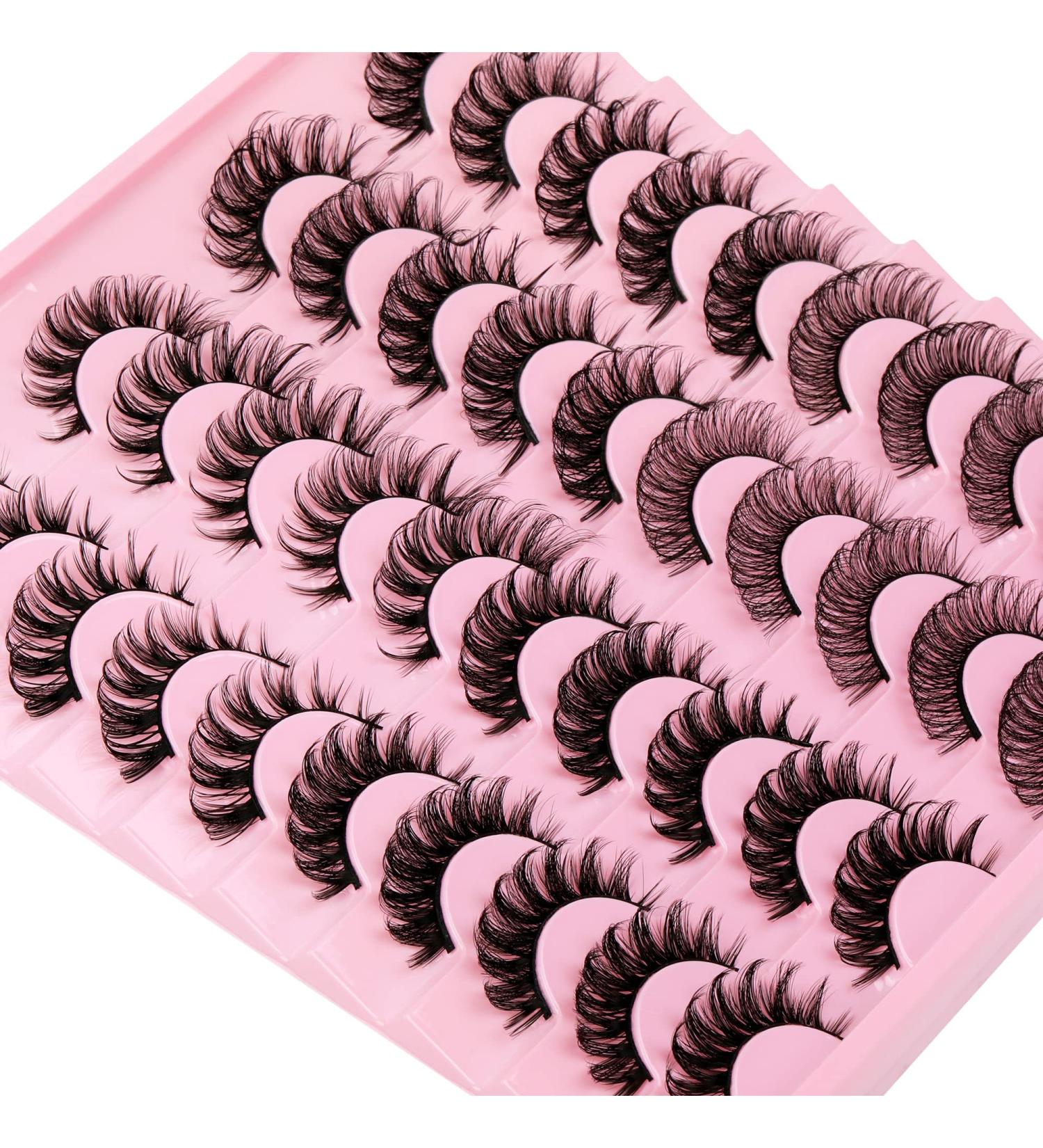 Focipeysa False Lashes Natural Look 20 Pairs Strip Fluffy D Curl Fake Eyelashes Pack 4 Styles Mixed Volume Eye Lashes Multipack A01 - Buy Online on GoSupps.com