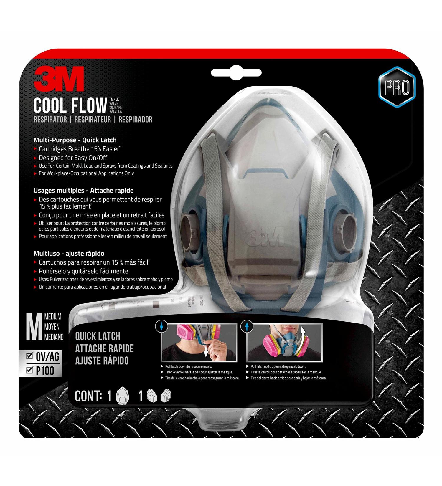 3M Pro MultiPurpose Respirator with Quick Latch Medium - Ultimate Protection - Buy Online on GoSupps.com