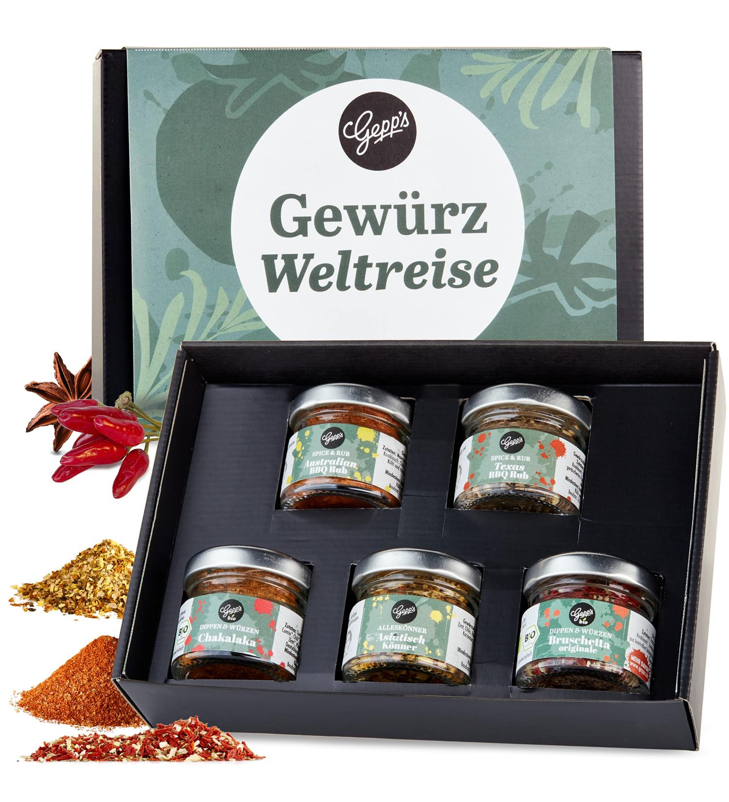 Gepps Delicatessen Spice Trip Mini Gift Set - Global Spice Mixtures for Grilling & Cooking Perfect for Dips & BBQ - Buy Online on GoSupps.com