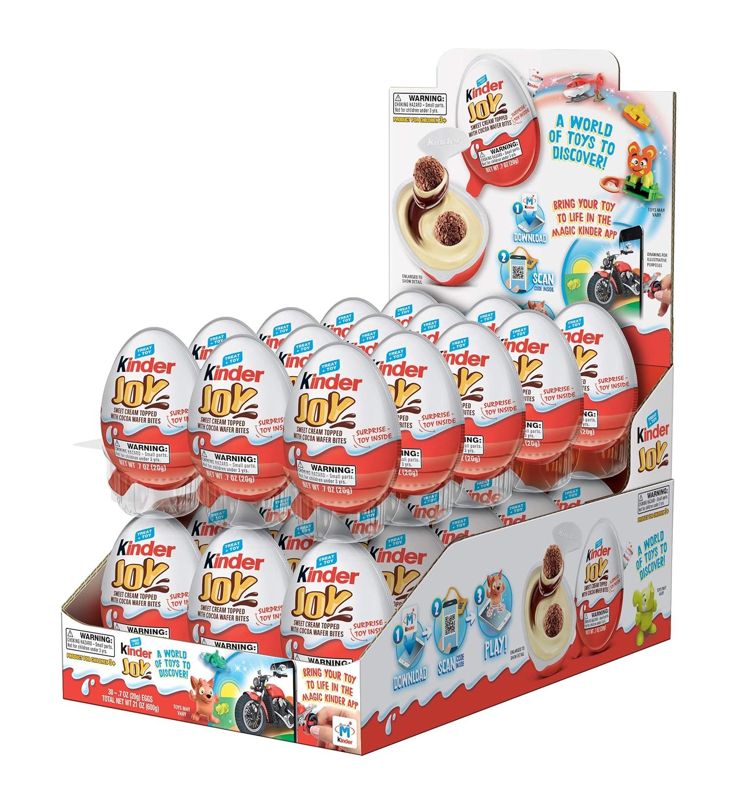 Kinder JOY Eggs 30 Count Individually Wrapped Chocolate Candy Eggs With Toys Inside Perfect Surprise for Kids 21 oz - Buy Online on GoSupps.com